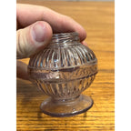 Antique Miniature Oil Kerosene Lamp Purple Amethyst Font Footed EAPG 1-3/8" Thrd