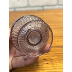 Antique Miniature Oil Kerosene Lamp Purple Amethyst Font Footed EAPG 1-3/8" Thrd