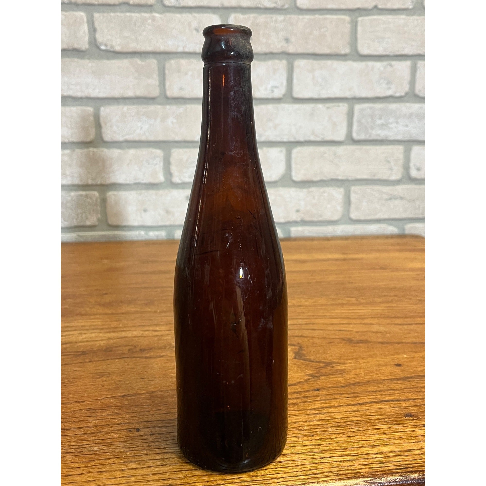 Vintage John Haas Brewing Co. Embossed Beer Bottle Ripon Wisconsin Amber Glass