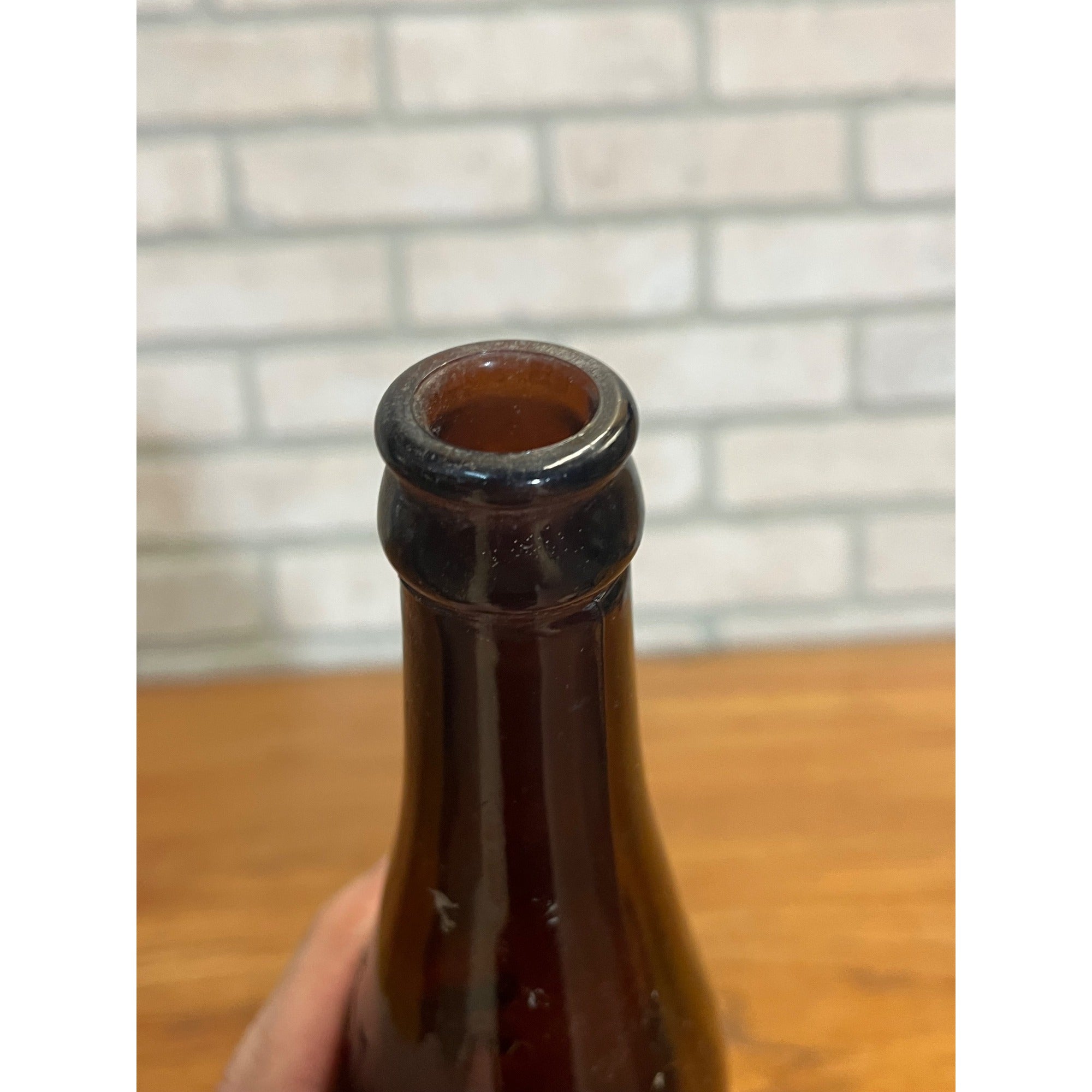 Vintage John Haas Brewing Co. Embossed Beer Bottle Ripon Wisconsin Amber Glass