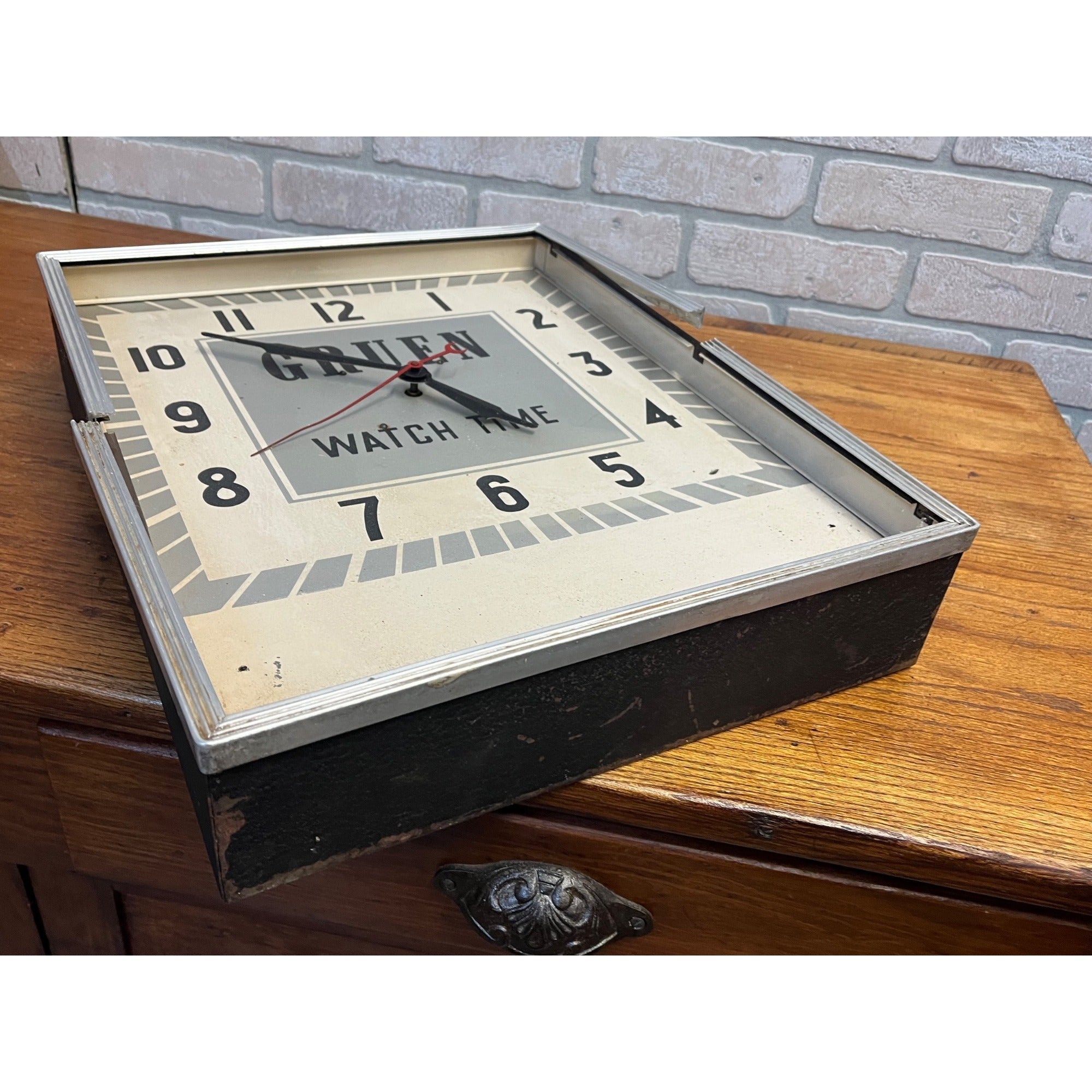 Vintage Gruen Watch Time Advertising Store Display Clock - As-Is