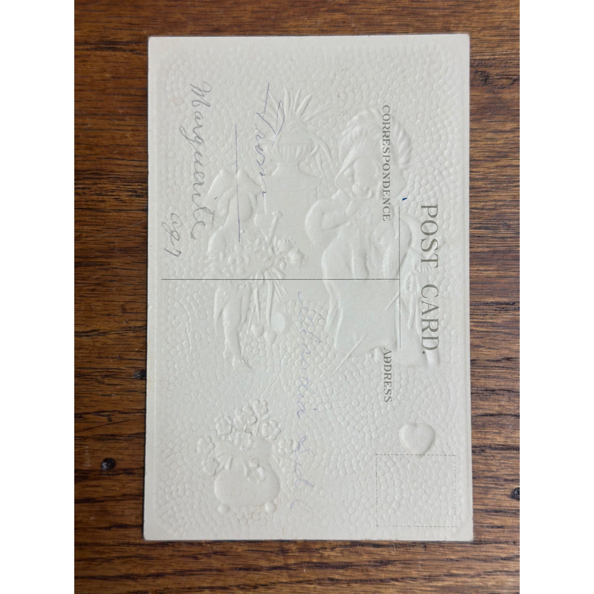 Valentine's Day Postcard Victorian Woman & Young Boy Colonial Valentine V76