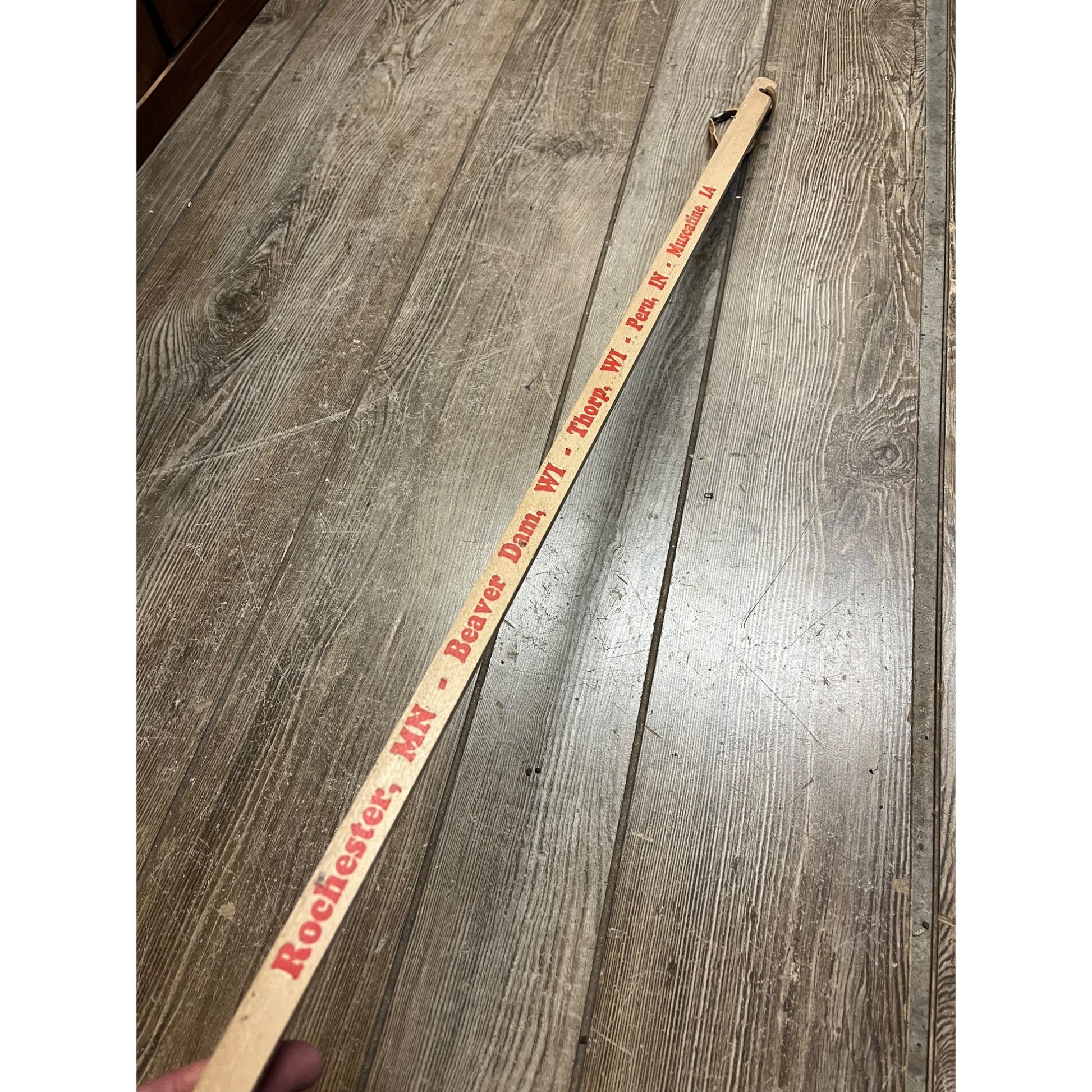 Vintage Rochester Silo MN Farm 36" Measuring Yardstick Wooden Walking Stick