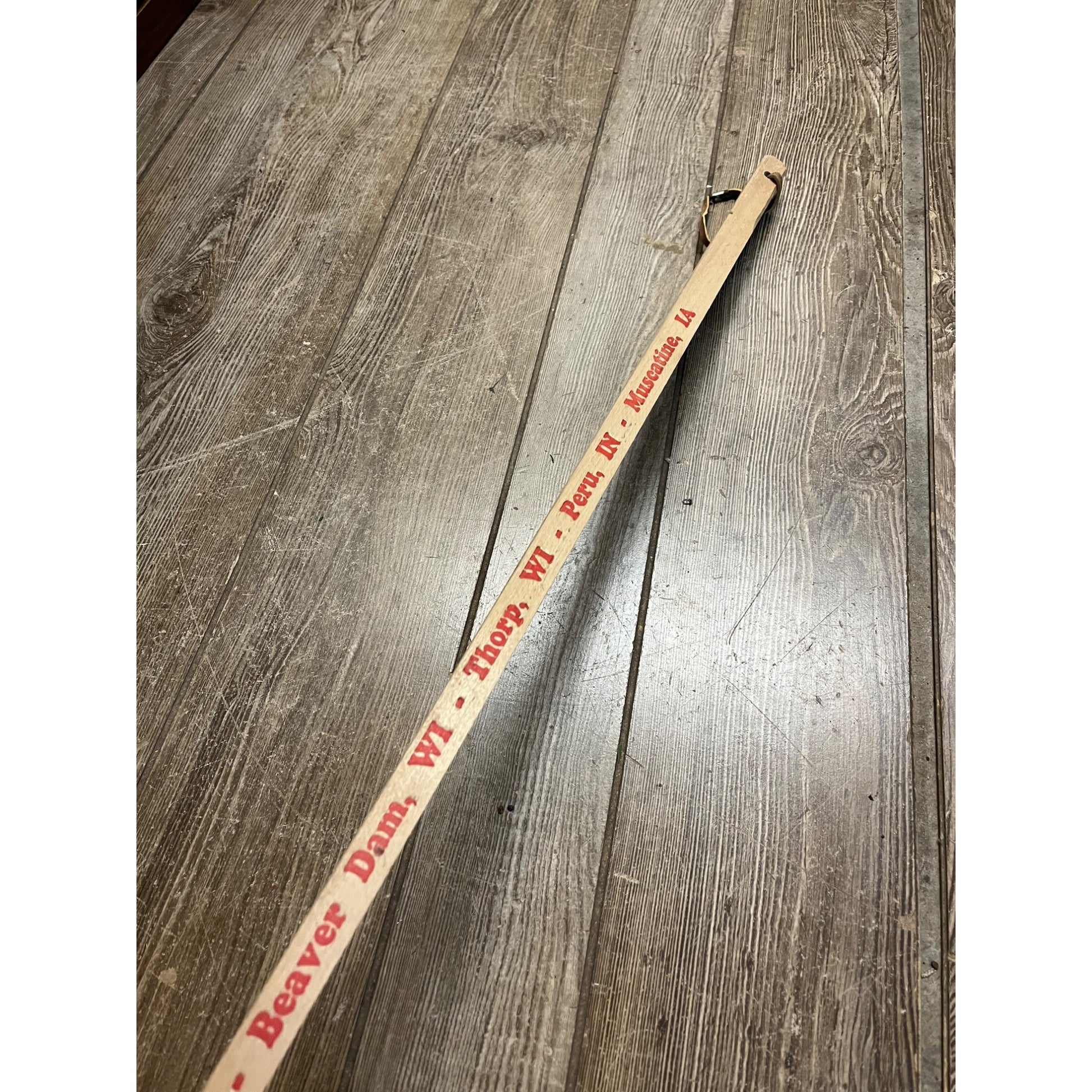 Vintage Rochester Silo MN Farm 36" Measuring Yardstick Wooden Walking Stick