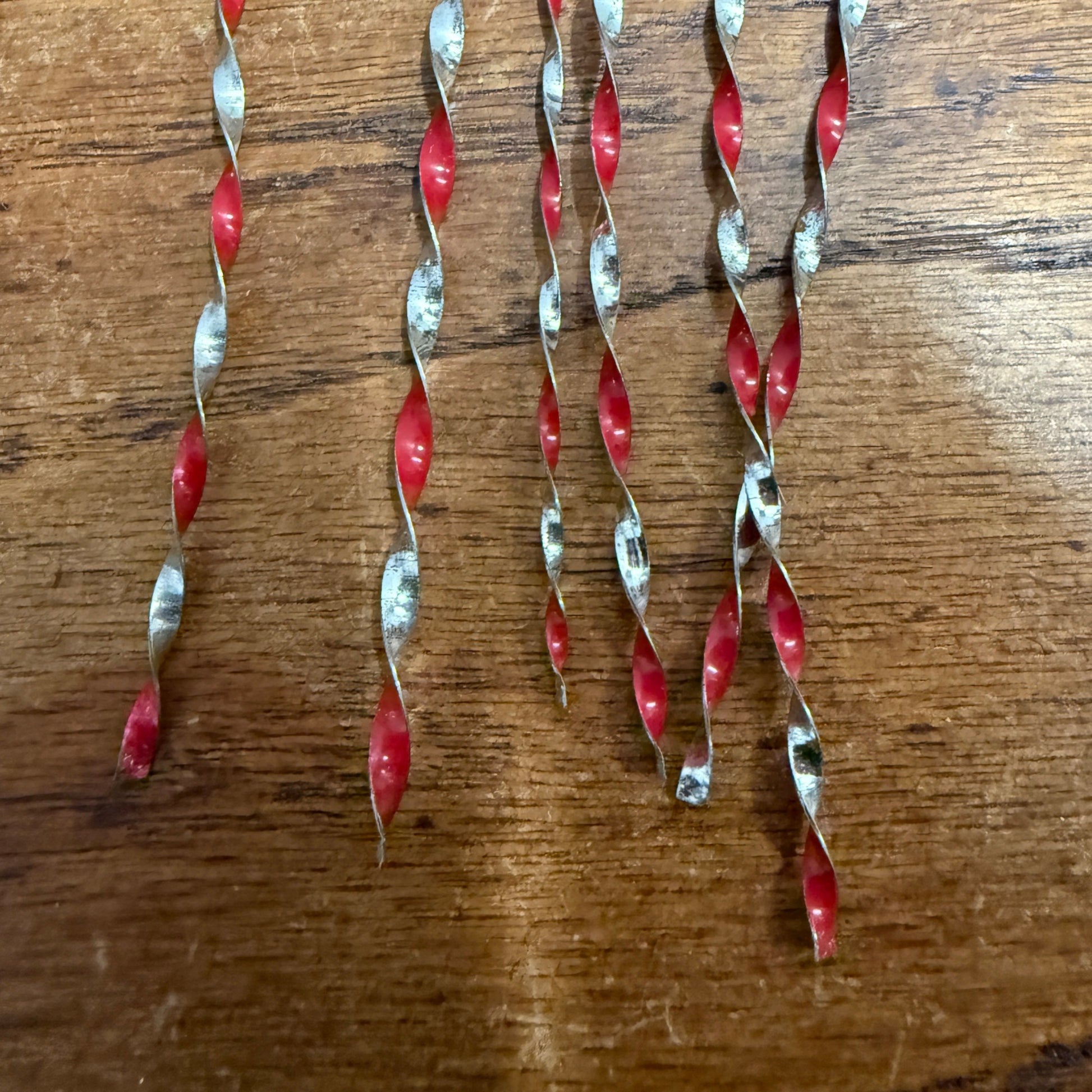 Vintage Christmas Ornaments Twirlers Red & White & Teal Assorted Lot