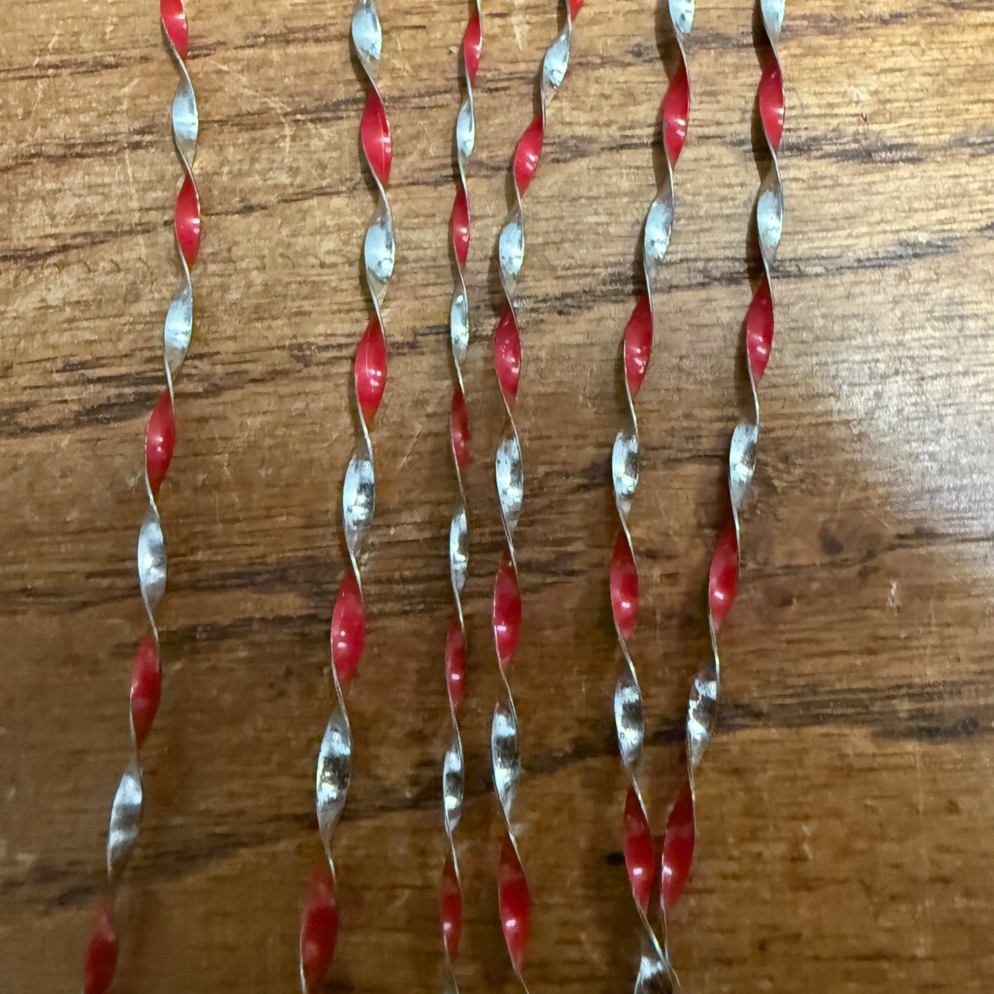 Vintage Christmas Ornaments Twirlers Red & White & Teal Assorted Lot