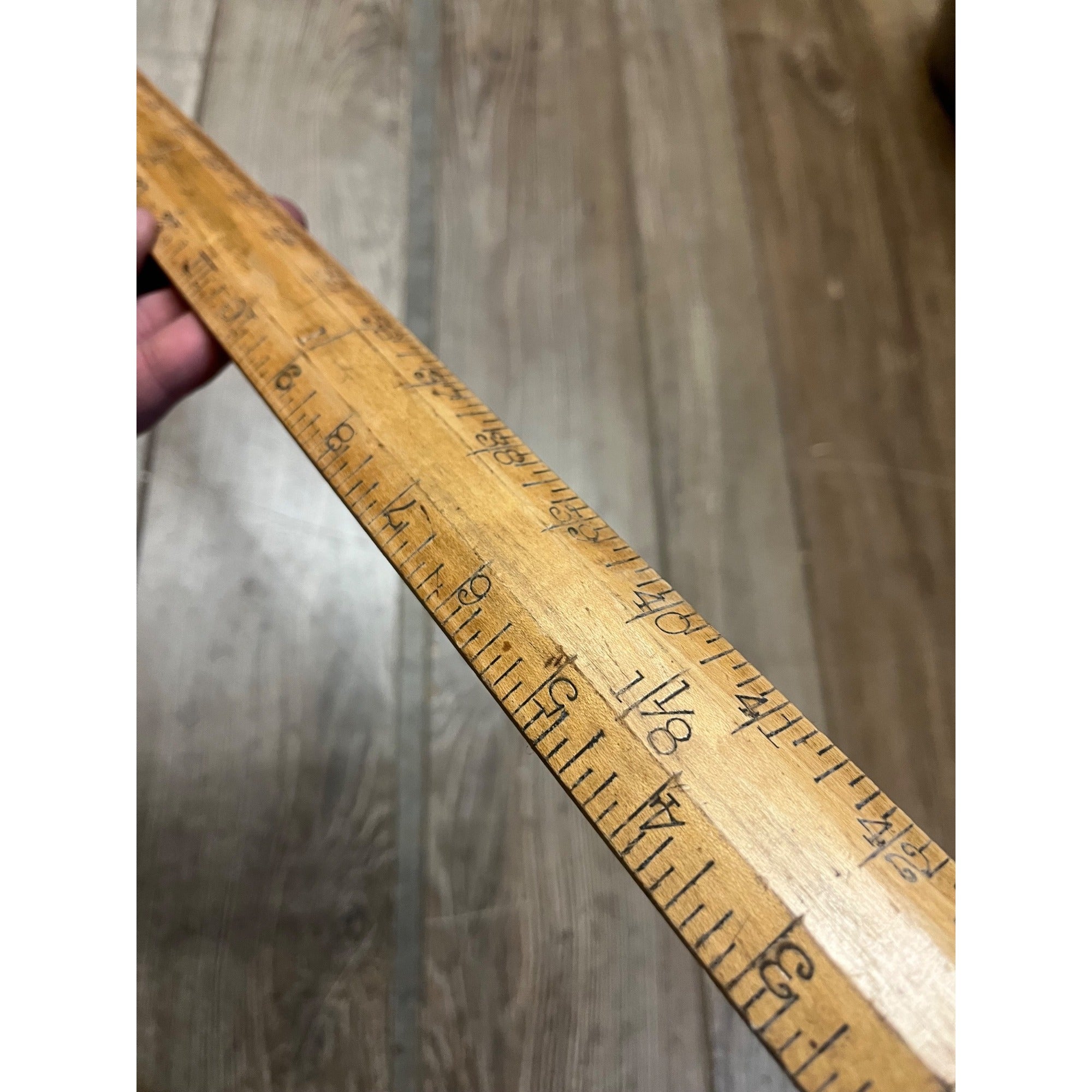 Vintage Lufkin Seamstress Ruler #7127 Tapered 45" Long Brass Bound Ends - USA