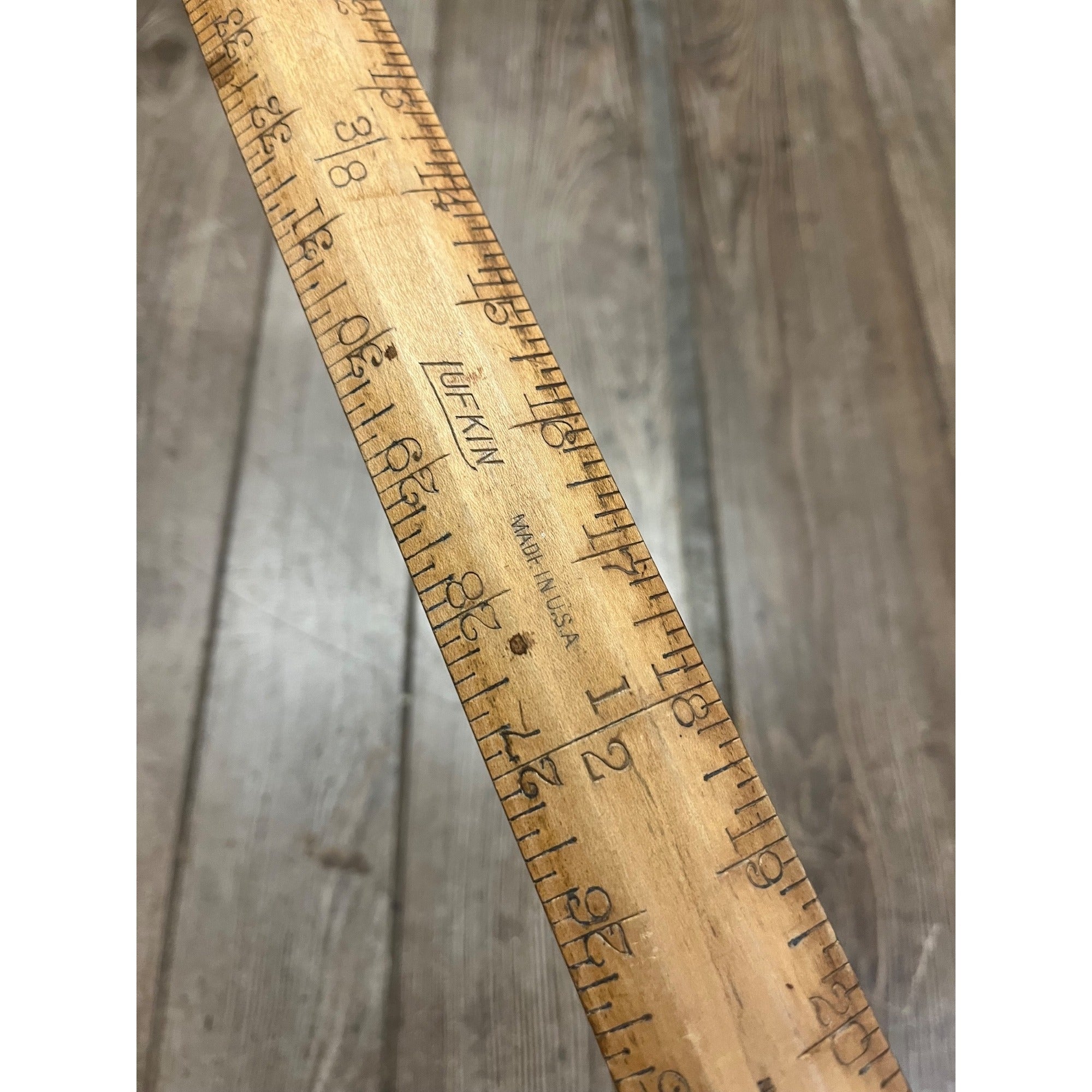 Vintage Lufkin Seamstress Ruler #7127 Tapered 45" Long Brass Bound Ends - USA
