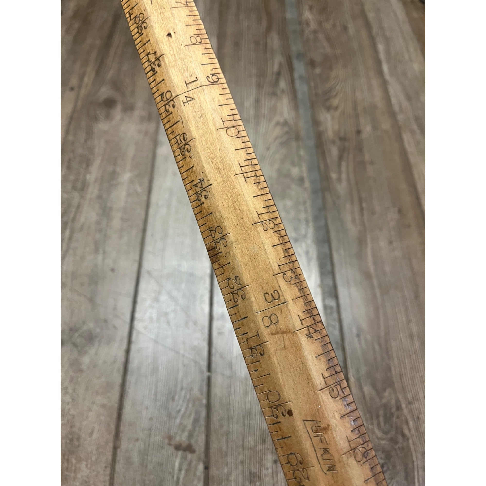 Vintage Lufkin Seamstress Ruler #7127 Tapered 45" Long Brass Bound Ends - USA