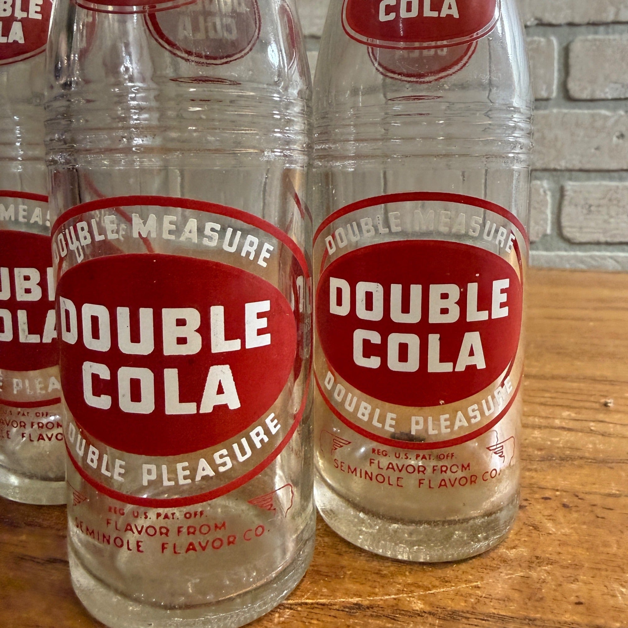 Vintage 1950s Double Cola 8oz ACL Glass Soda Bottle