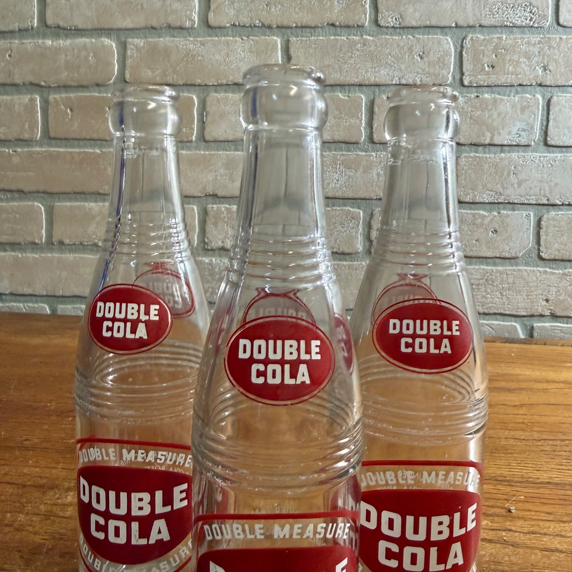 Vintage 1950s Double Cola 8oz ACL Glass Soda Bottle