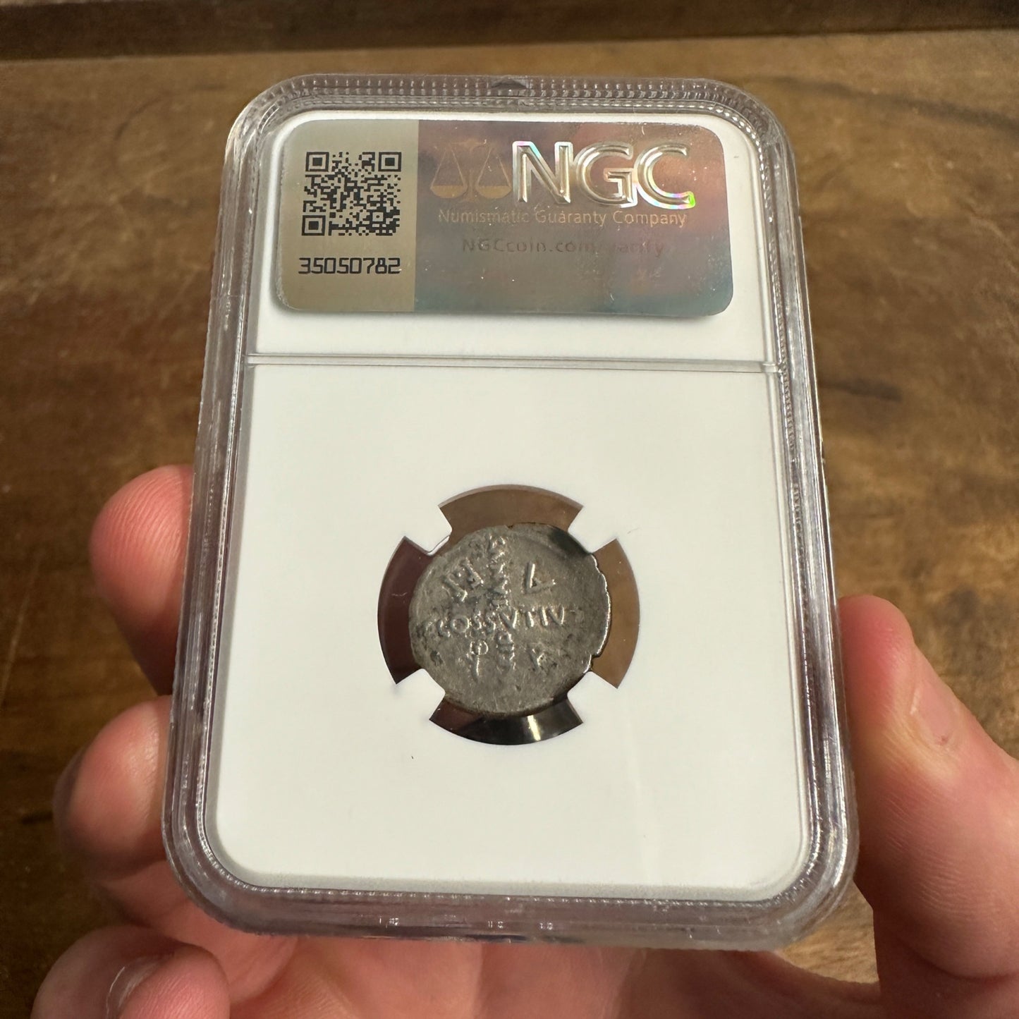 ROMAN IMPERATORIAL AR Denarius Julius Caesar 44 BC NGC Ch F Coin 4/5 2/5