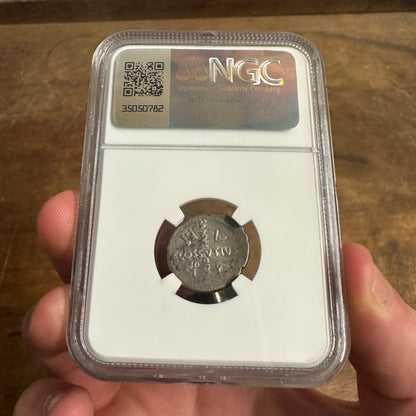 ROMAN IMPERATORIAL AR Denarius Julius Caesar 44 BC NGC Ch F Coin 4/5 2/5