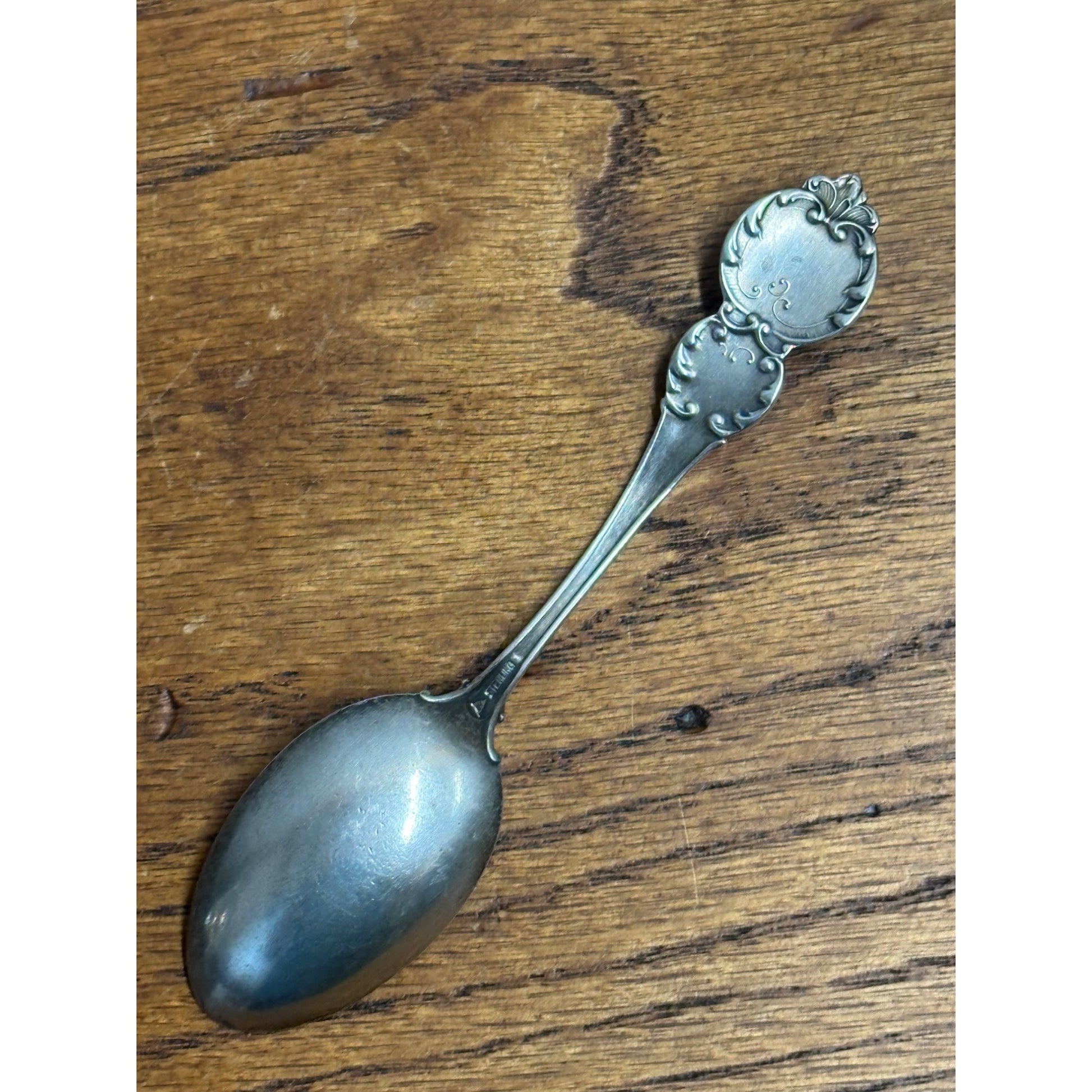Vintage 1900s October Zodiac Scorpio 5" Sterling Silver Souvenir Spoon