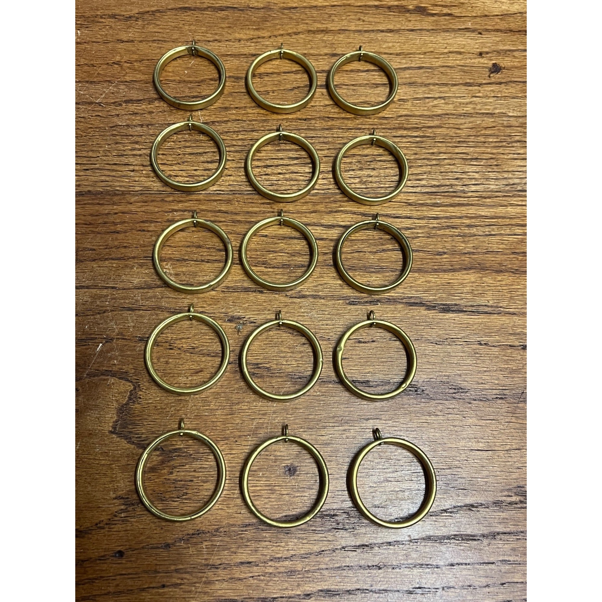 Vintage Café Curtain Rings Antique Brass Finish 1-1/2" Diameter Lot 15pcs