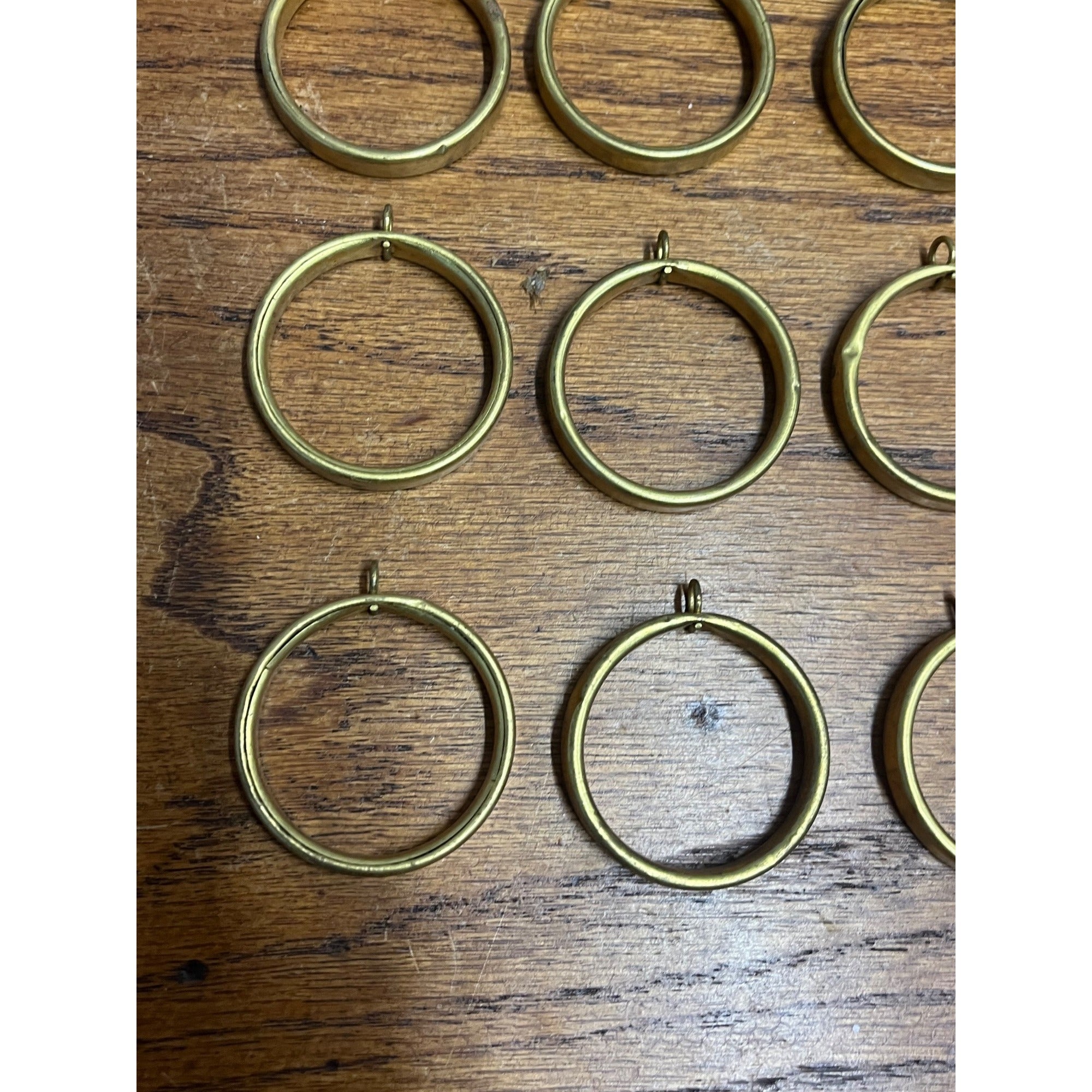 Vintage Café Curtain Rings Antique Brass Finish 1-1/2" Diameter Lot 15pcs