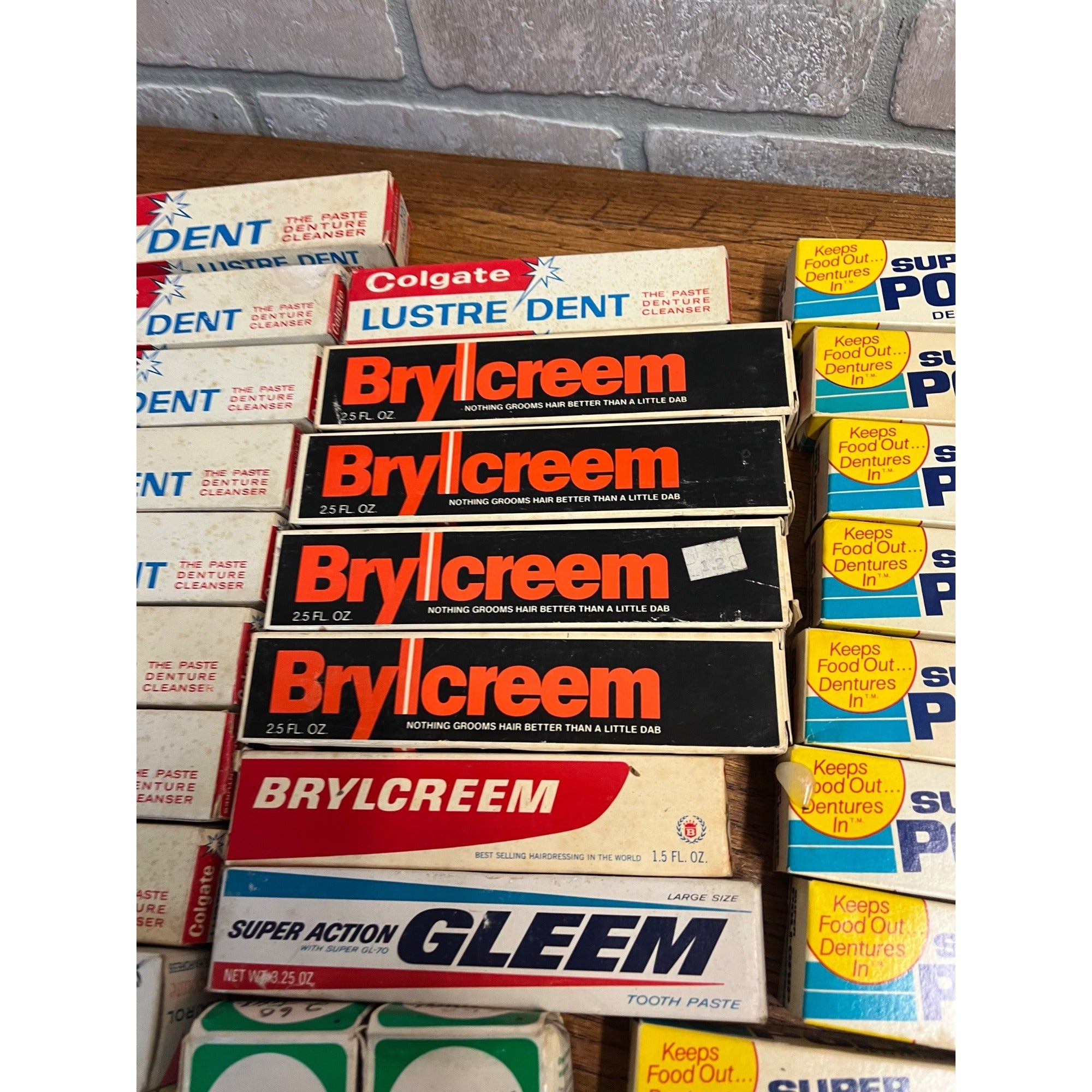 Vintage 1960s Drug Store Deadstock Boxes Lot Colgate Vicks Brylcreem Ben-Gay