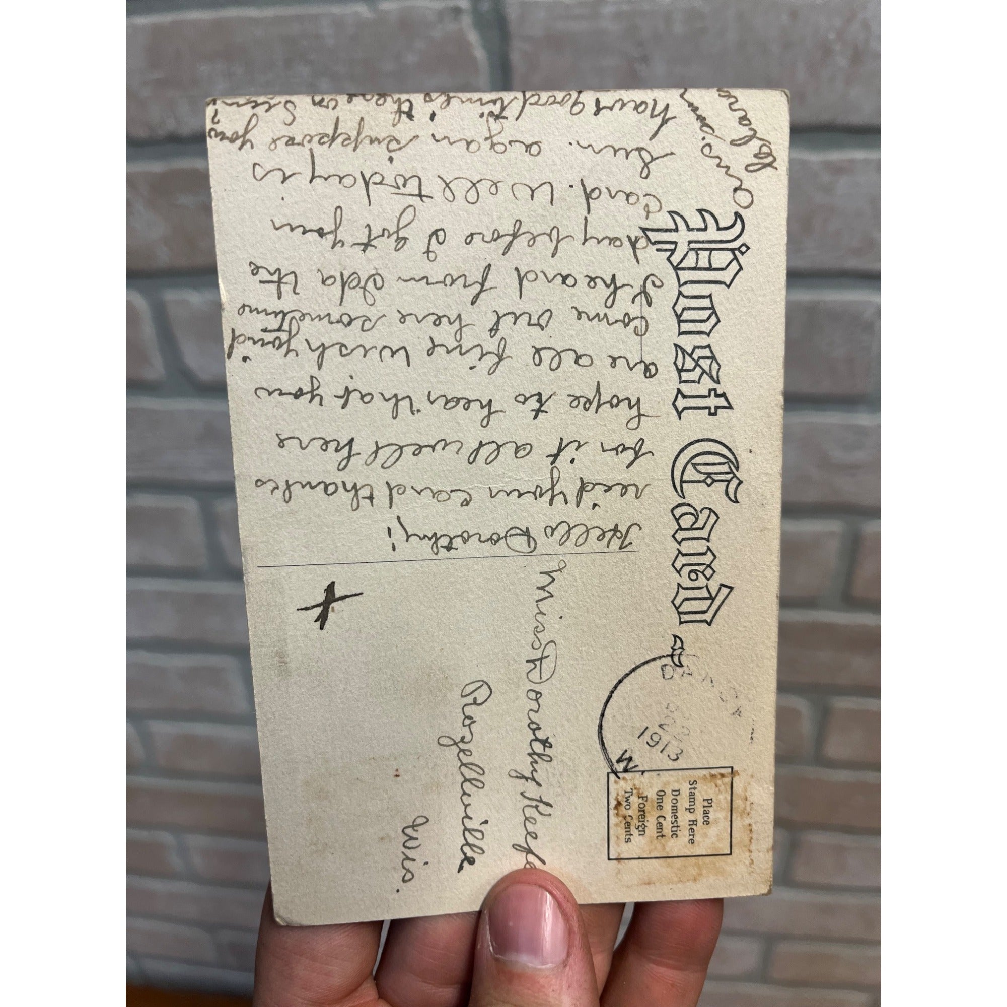 Vintage French Poulet de vous Moulin Rouge Postcard Artist Art Nouveau