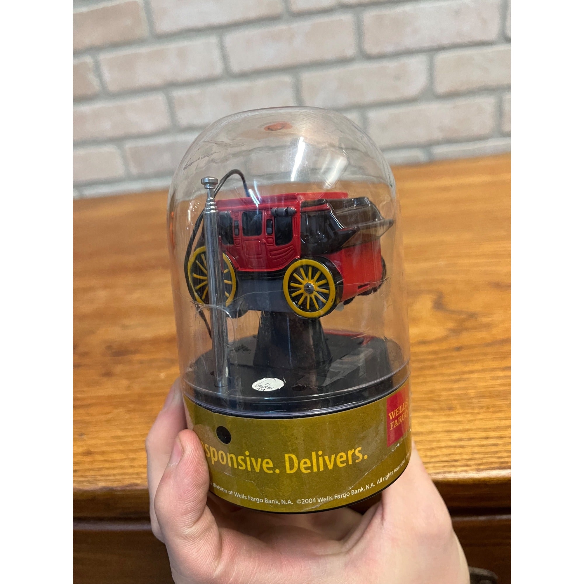 Wells Fargo Stagecoach Radio Remote Control Car 27 MHz Red Yellow Wheels Collectible