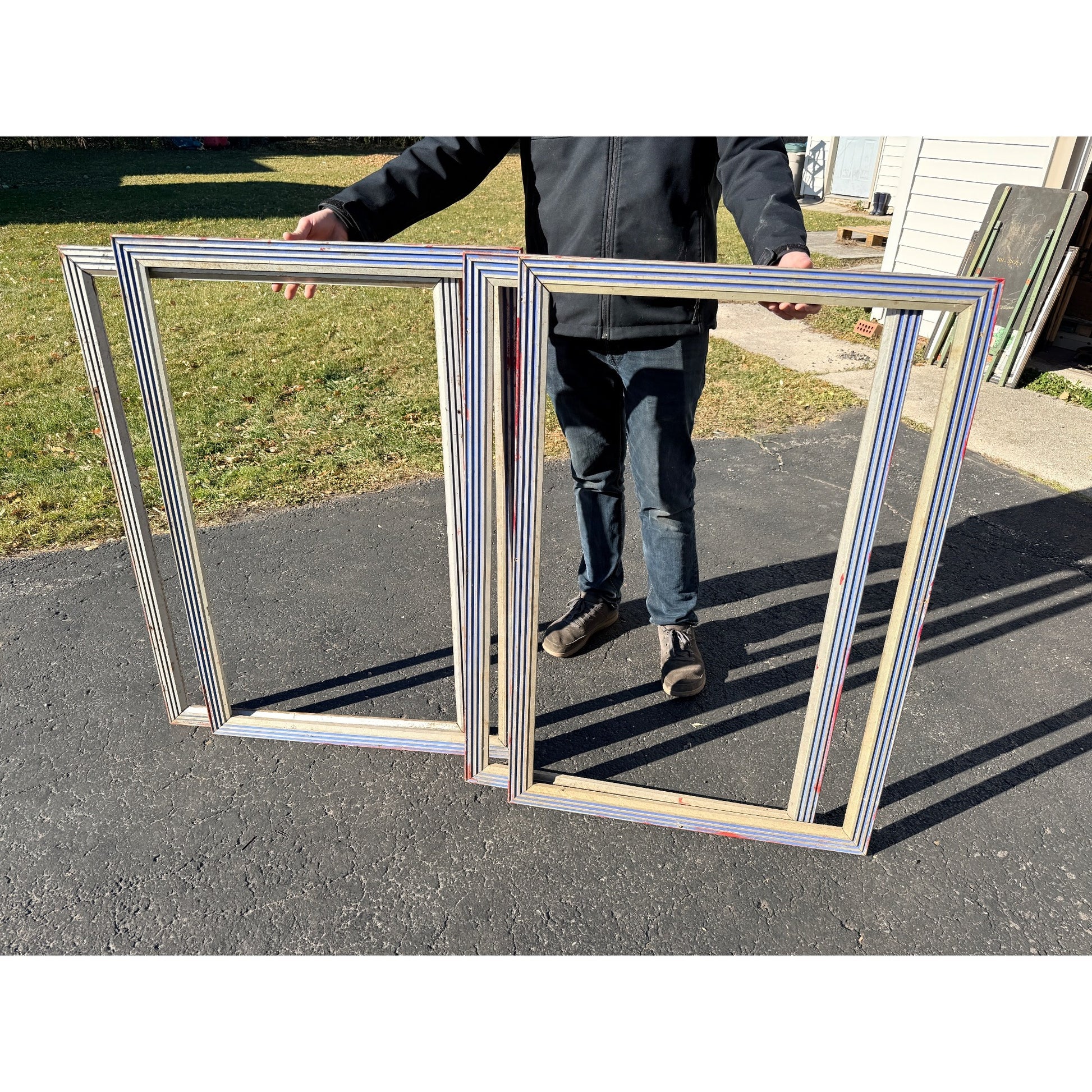 Art Deco Marquee Poster Display Frame Case Lot (4) Movie Theater Vintage Antique