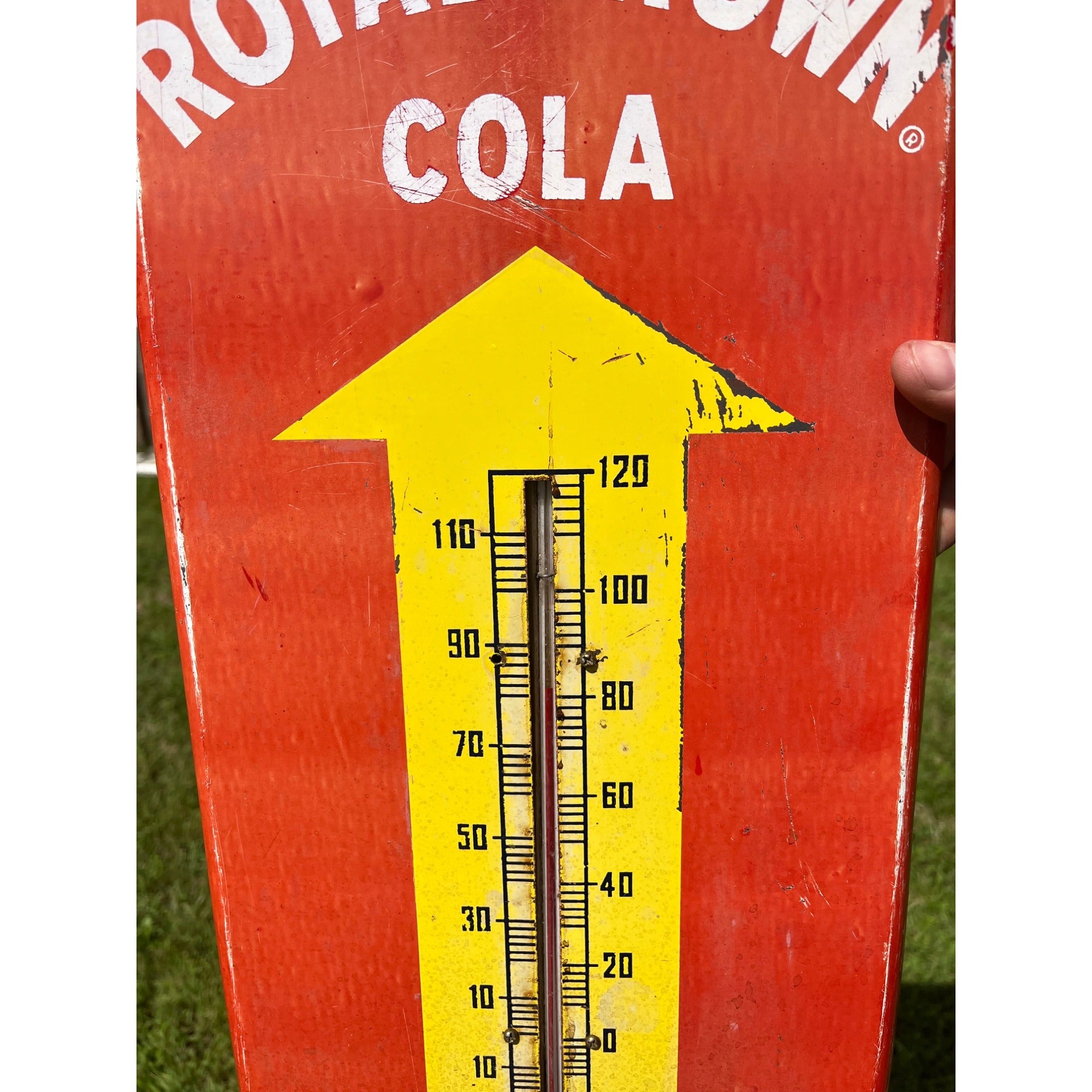 Vintage Royal Crown RC Cola Soda Advertising Thermometer Sign LARGE 25.5" x 10"