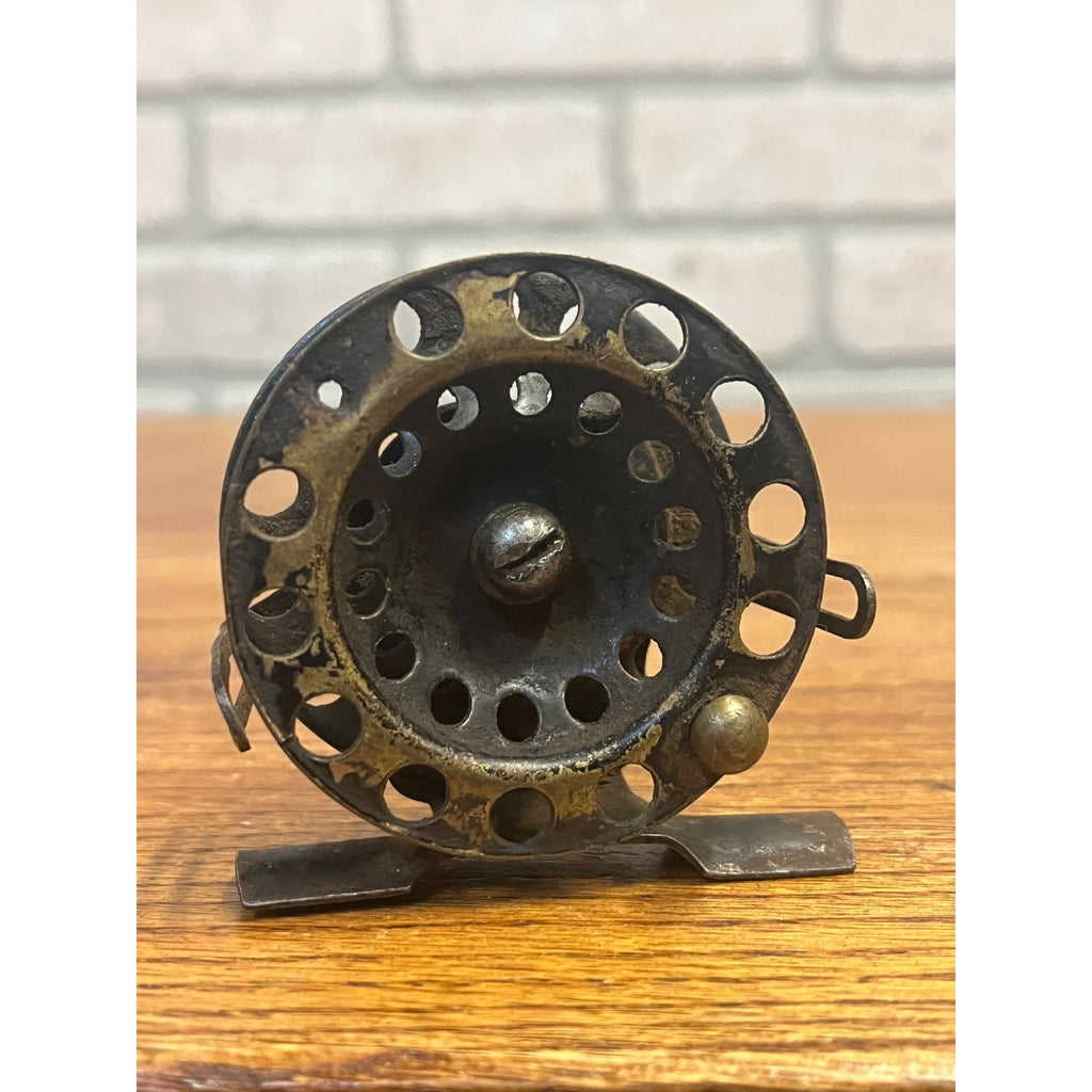 Antique Metal Fly Fishing Reel Circa 1920's Angling Early Tacklebox Gear
