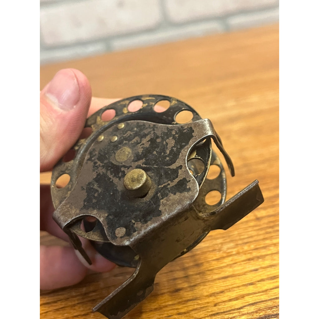 Antique Metal Fly Fishing Reel Circa 1920's Angling Early Tacklebox Gear