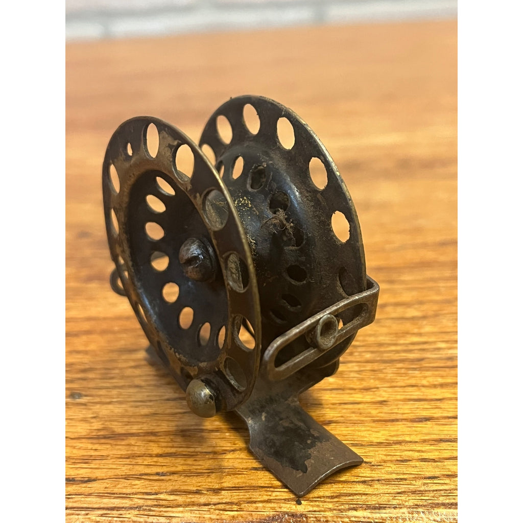 Antique Metal Fly Fishing Reel Circa 1920's Angling Early Tacklebox Gear