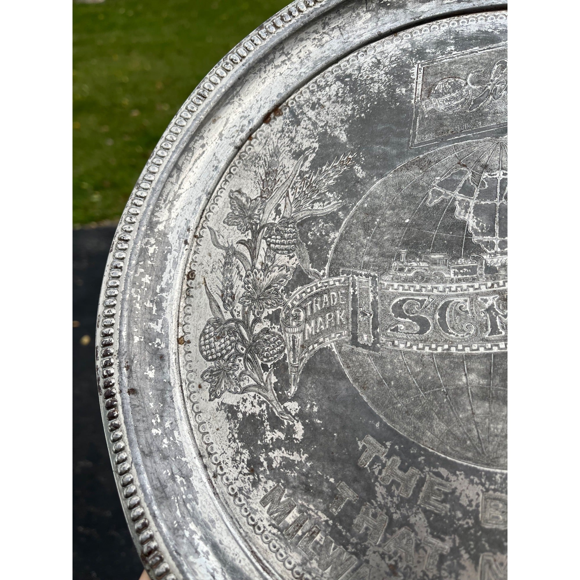 Vintage Early 1900s Schlitz Beer Pre-Prohibition Etched Nickel Plated Tray