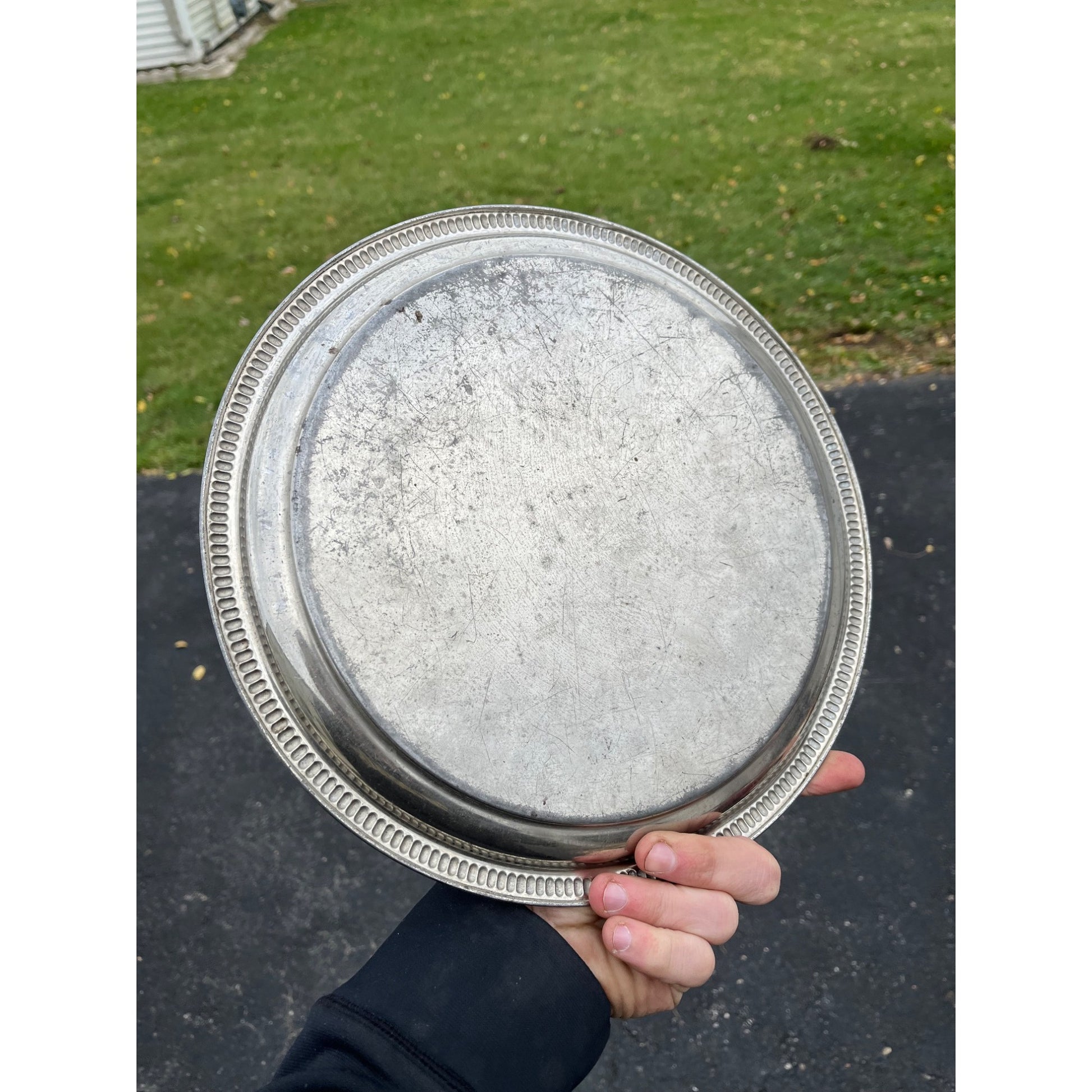 Vintage Early 1900s Schlitz Beer Pre-Prohibition Etched Nickel Plated Tray