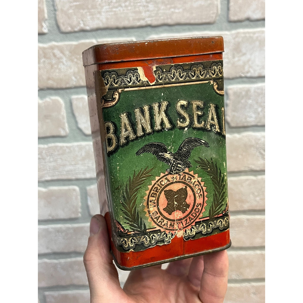RARE Vintage Bank Seal Cigars Advertising Tin (Edgerton, Wisconsin) WI Wis