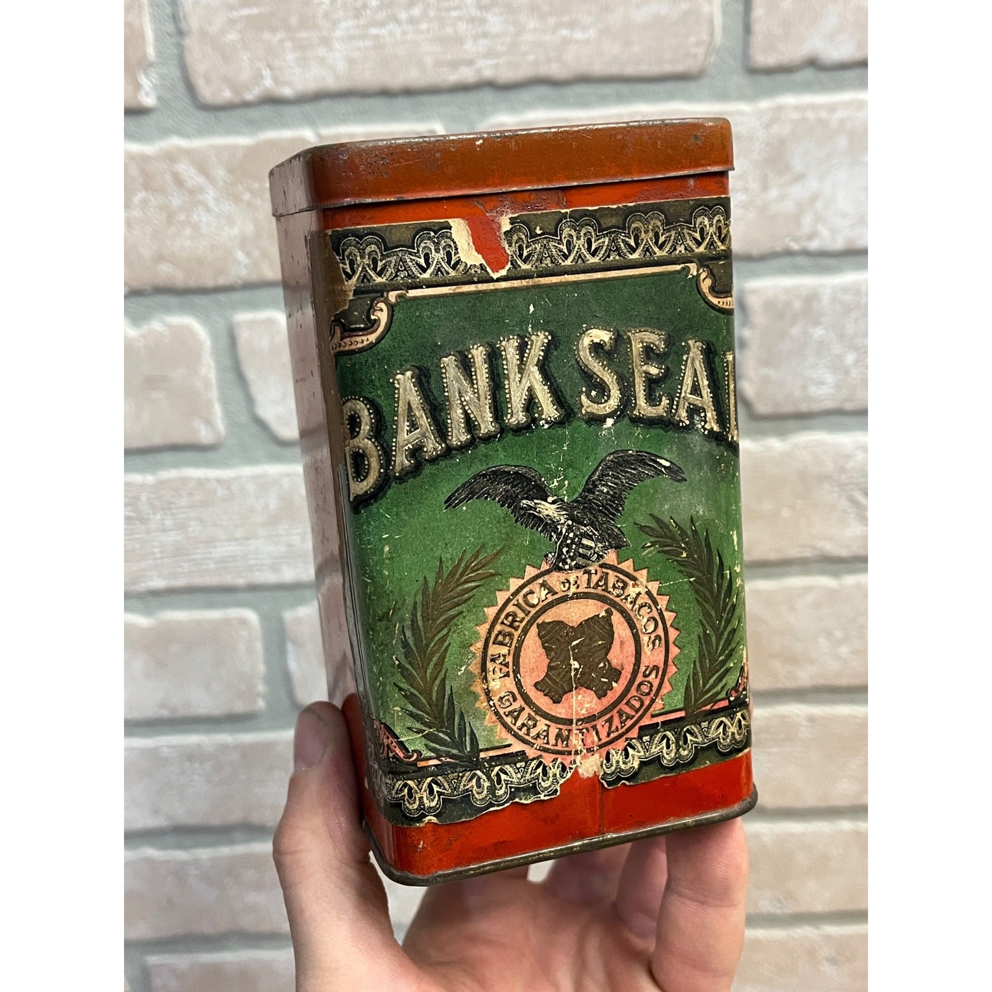 RARE Vintage Bank Seal Cigars Advertising Tin (Edgerton, Wisconsin) WI Wis