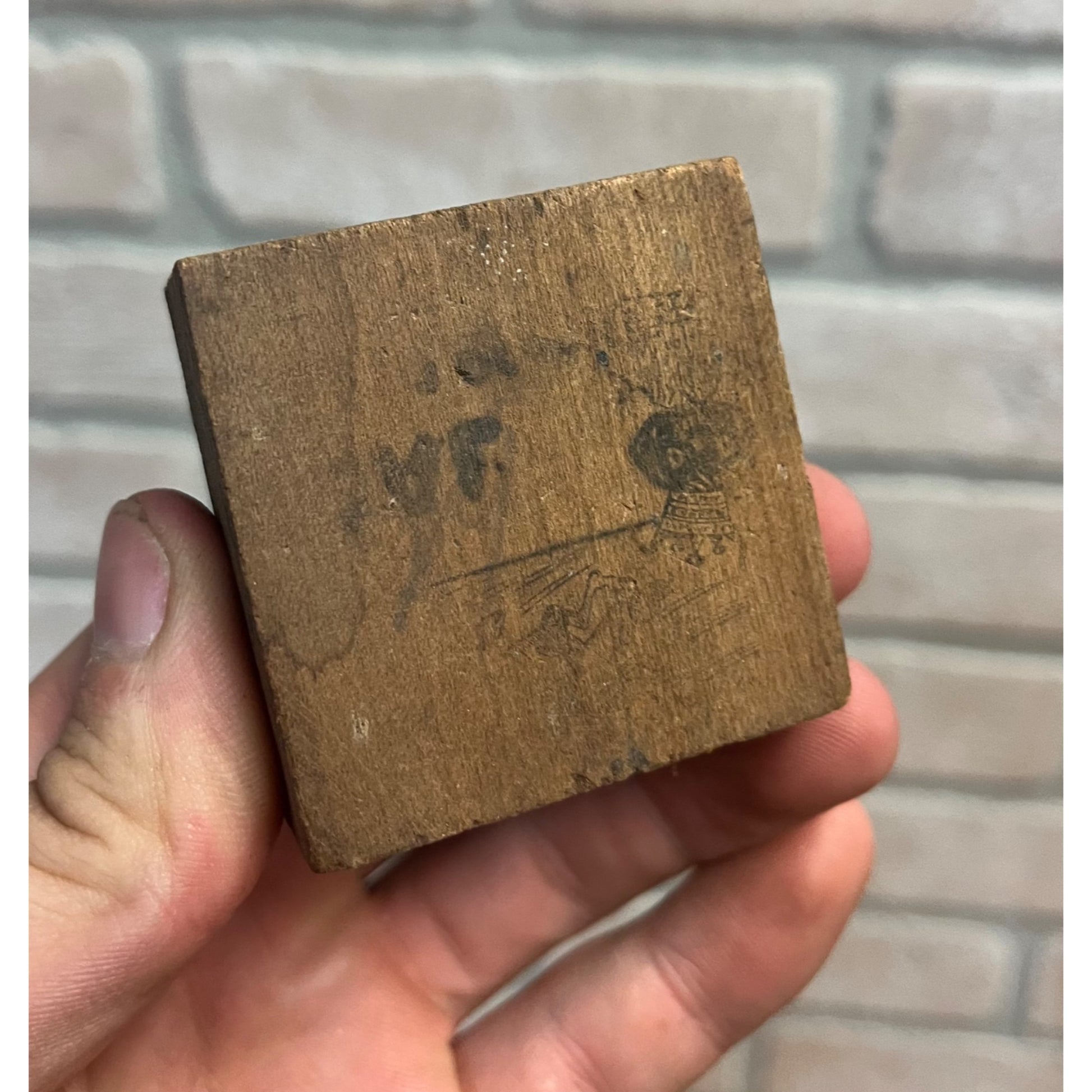 Vintage Letterpress Printing Block Old King Coal Advertising Copper