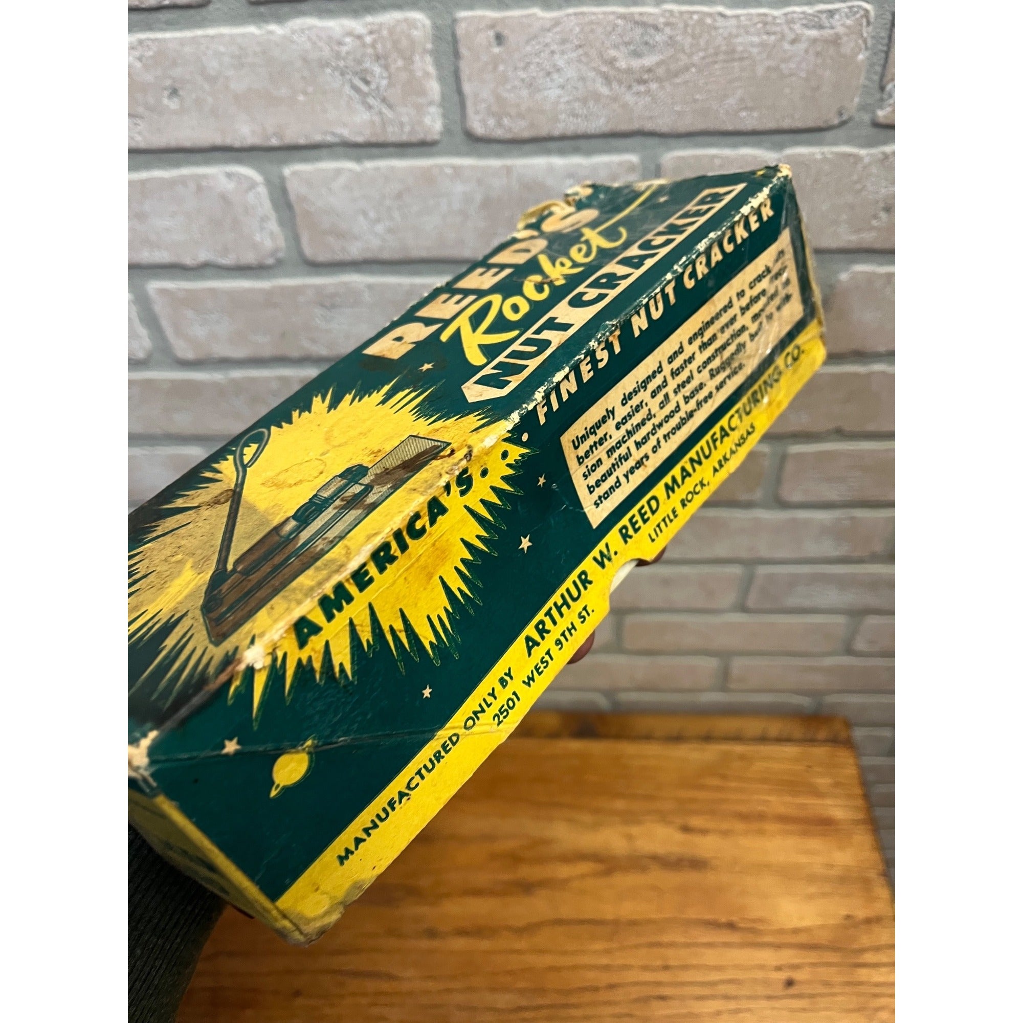 Vintage Reeds Rocket Metal Nut Cracker in Original Box