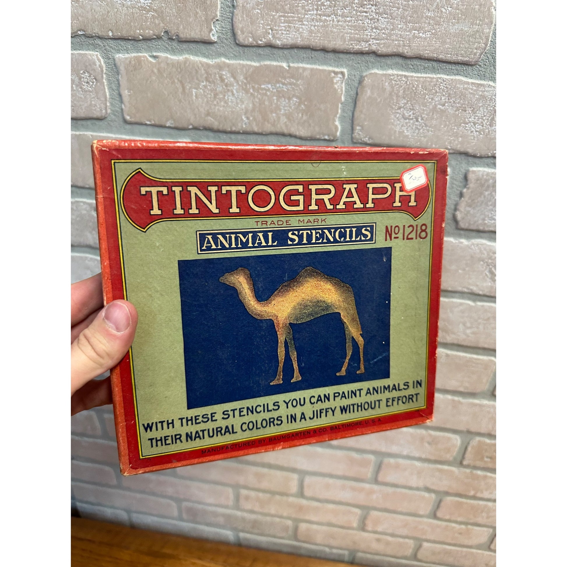 Vintage Early 1900s Tintograph Animal Stencils w/ Box Victorian Baumgarten Baltimore