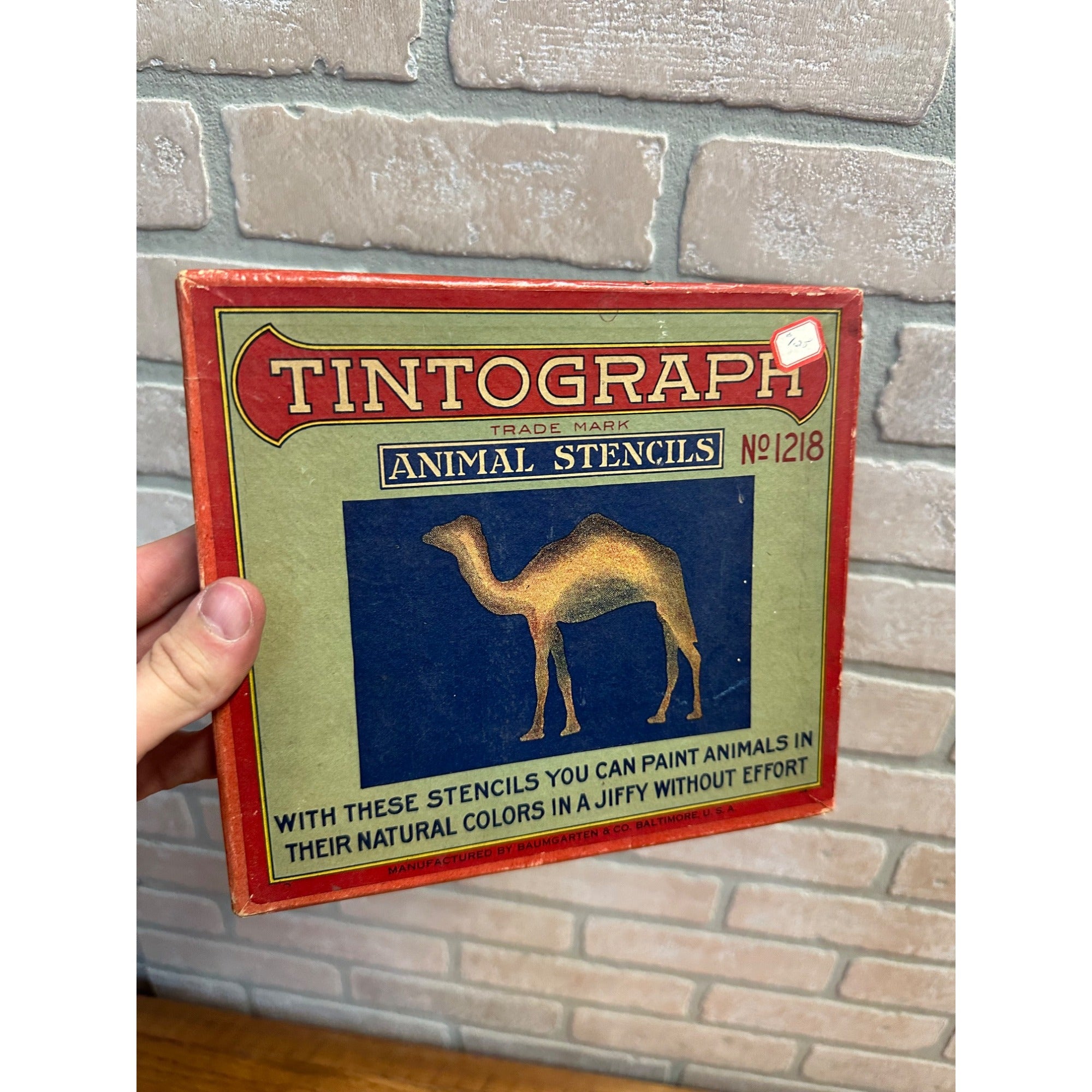 Vintage Early 1900s Tintograph Animal Stencils w/ Box Victorian Baumgarten Baltimore