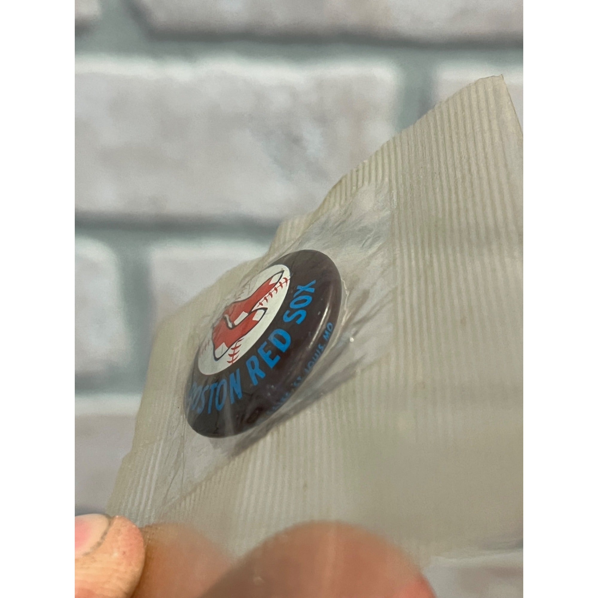 Vintage 1968 Boston Red Sox Rold Gold Pretzels  7/8" Pin Button Pinback SEALED