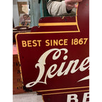 Vintage Jacob Leinenkugel Brewing Co. Large Metal Beer Advertising Sign Indian Maiden Logo Chippewa Falls, WI