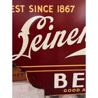 Vintage Jacob Leinenkugel Brewing Co. Large Metal Beer Advertising Sign Indian Maiden Logo Chippewa Falls, WI