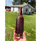 Antique 1900s  Amber Pabst Brewing Company Milwaukee Bottle Embossed