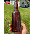 Antique 1900s  Amber Pabst Brewing Company Milwaukee Bottle Embossed