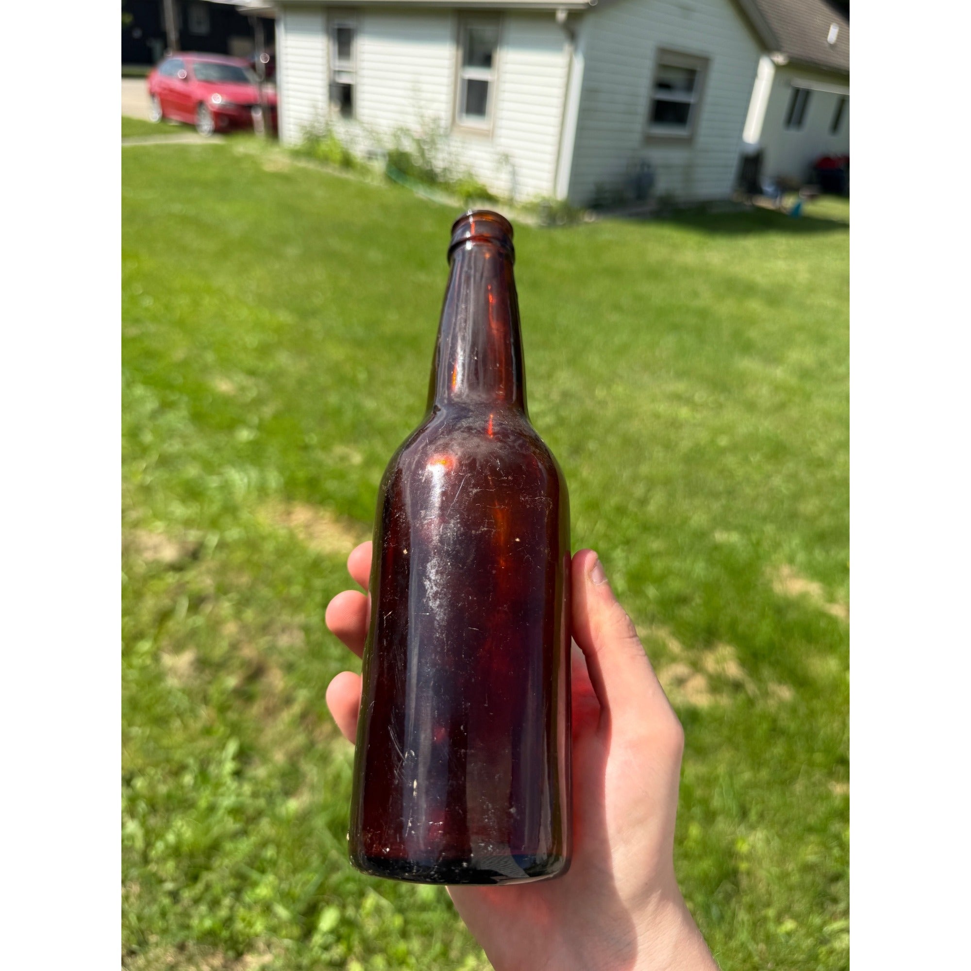 Antique 1900s  Amber Pabst Brewing Company Milwaukee Bottle Embossed