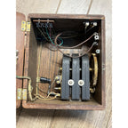 Antique 1890s Oak Telephone 3-Bar Magneto Ringer Box Old Phone Vintage