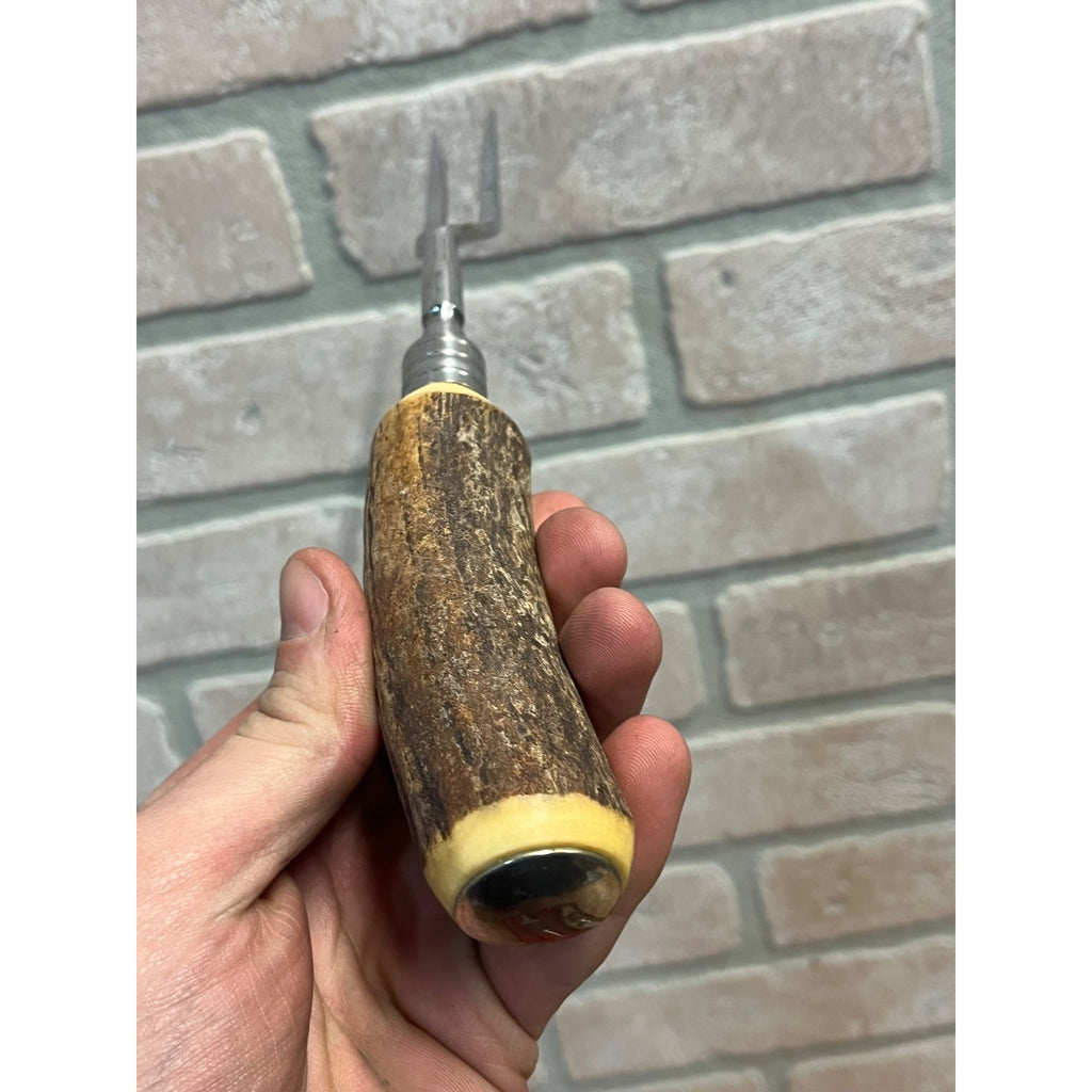 Vintage Stag Horn Deer Antler Sheffield England Stainless Steel Cutlery Carving Set