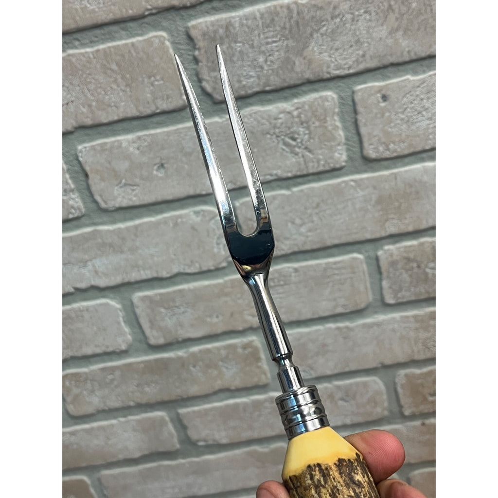 Vintage Stag Horn Deer Antler Sheffield England Stainless Steel Cutlery Carving Set