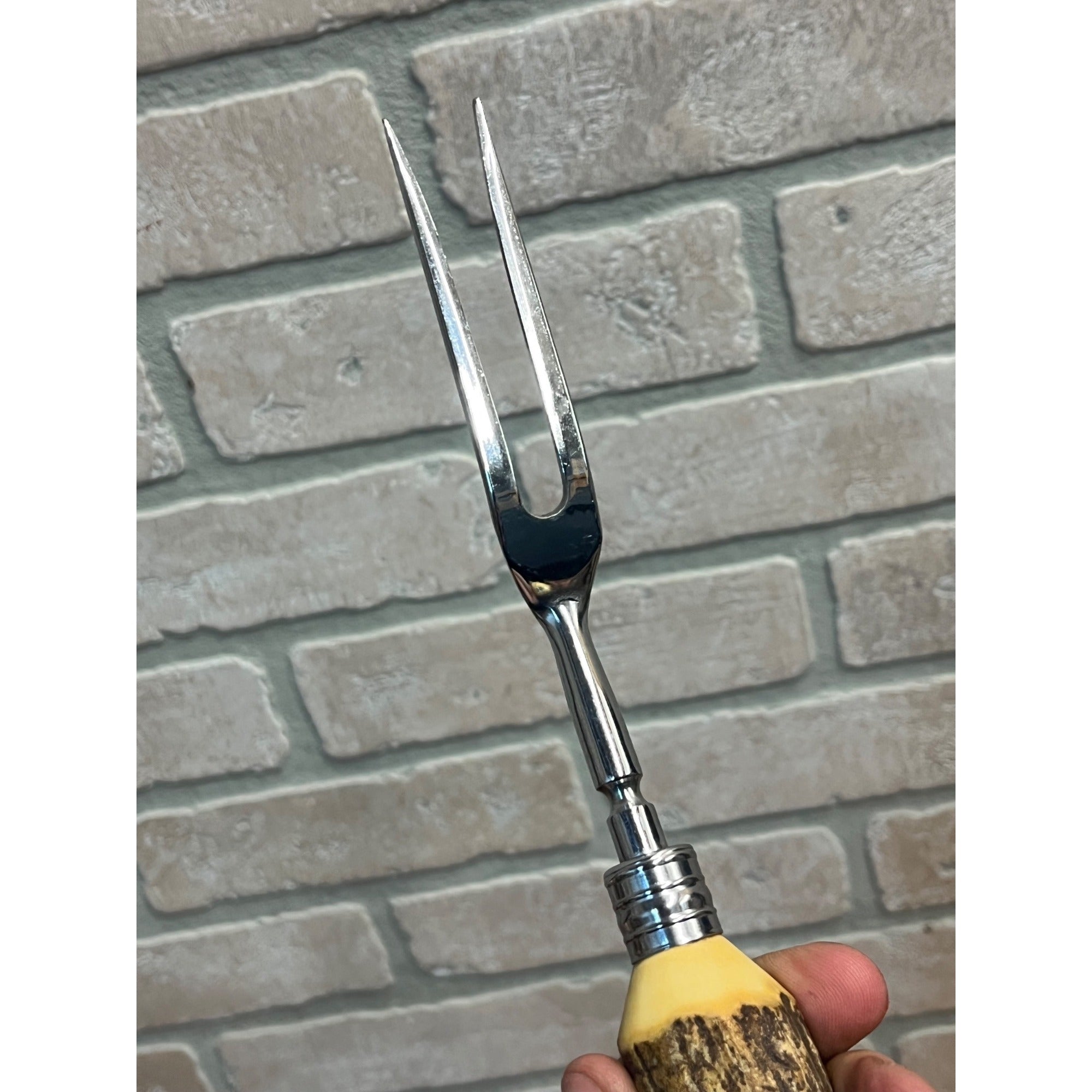 Vintage Stag Horn Deer Antler Sheffield England Stainless Steel Cutlery Carving Set