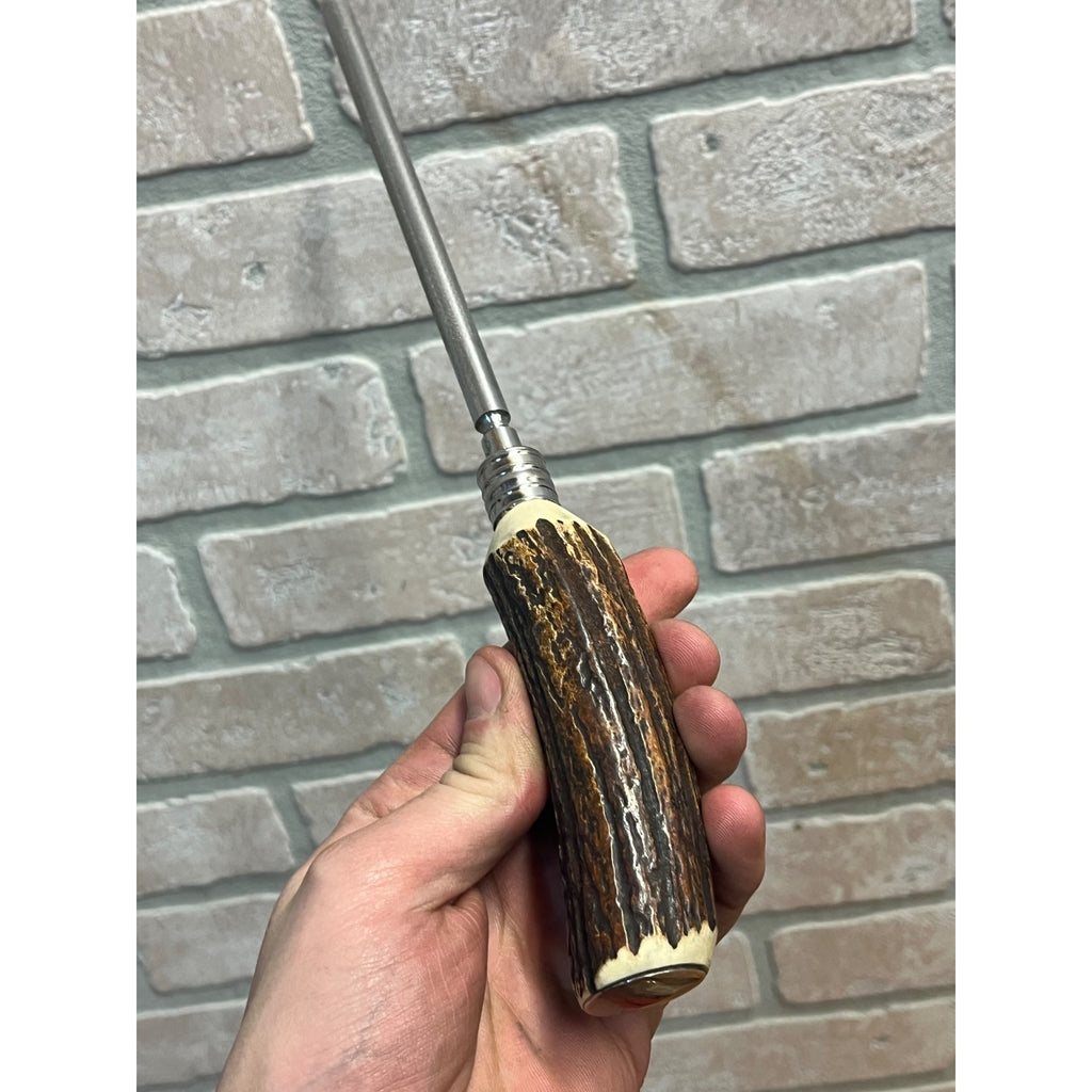 Vintage Stag Horn Deer Antler Sheffield England Stainless Steel Cutlery Carving Set