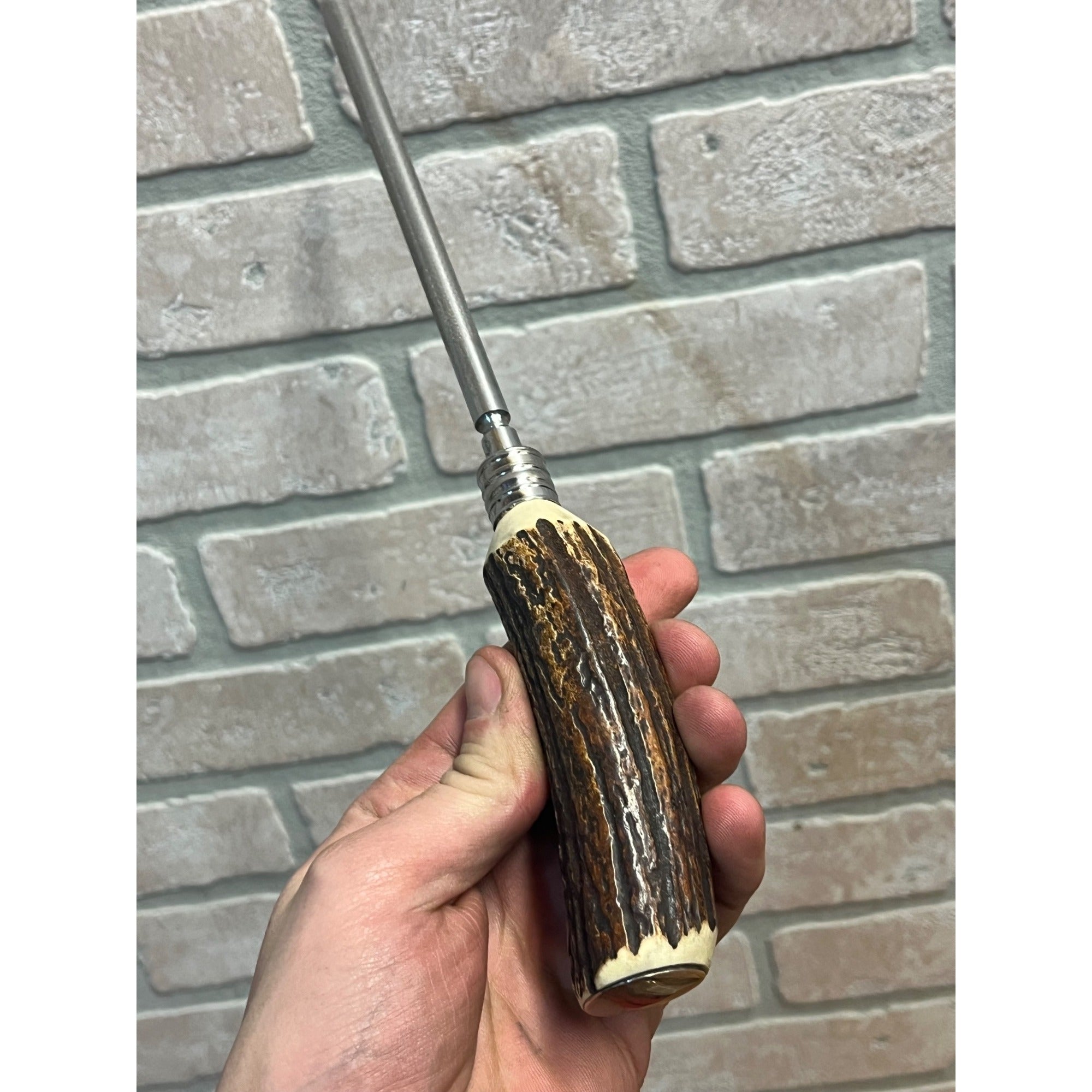 Vintage Stag Horn Deer Antler Sheffield England Stainless Steel Cutlery Carving Set