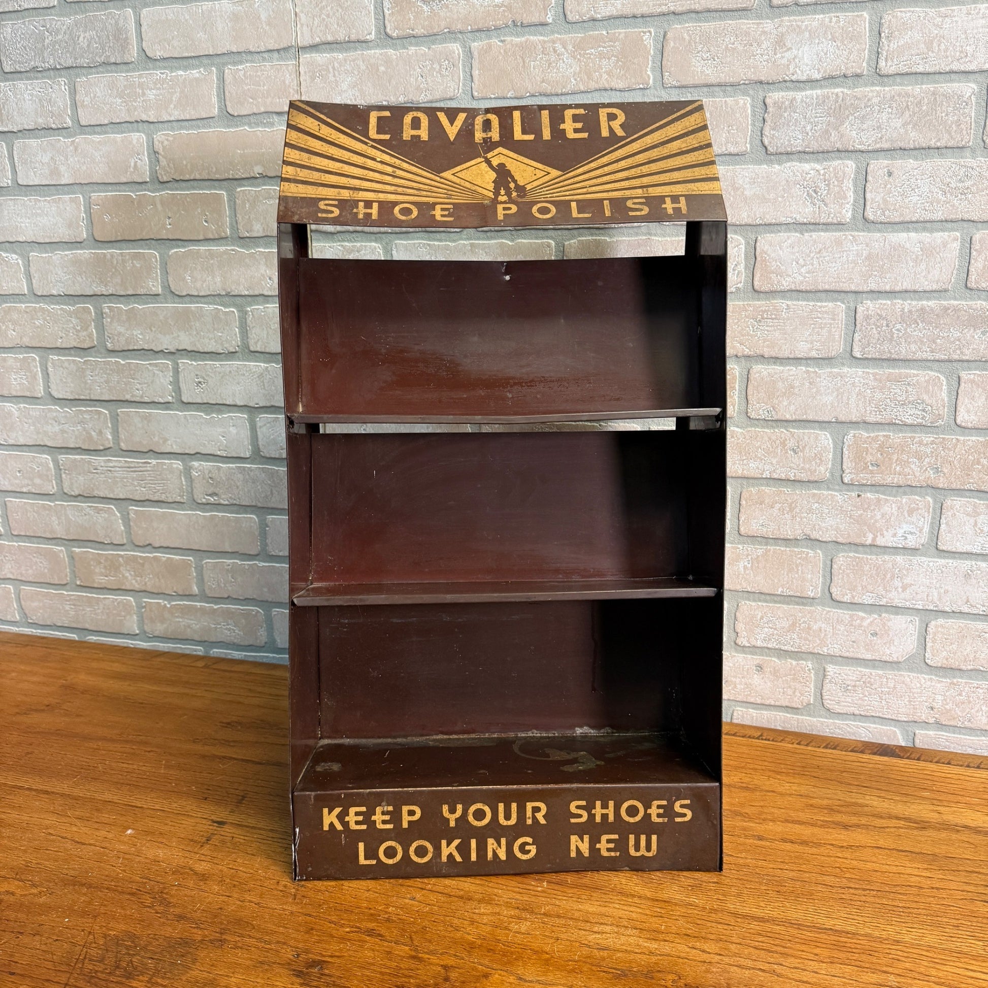 1930's Art Deco Cavalier Shoe Polish Store Rack Display Musketeer Graphics