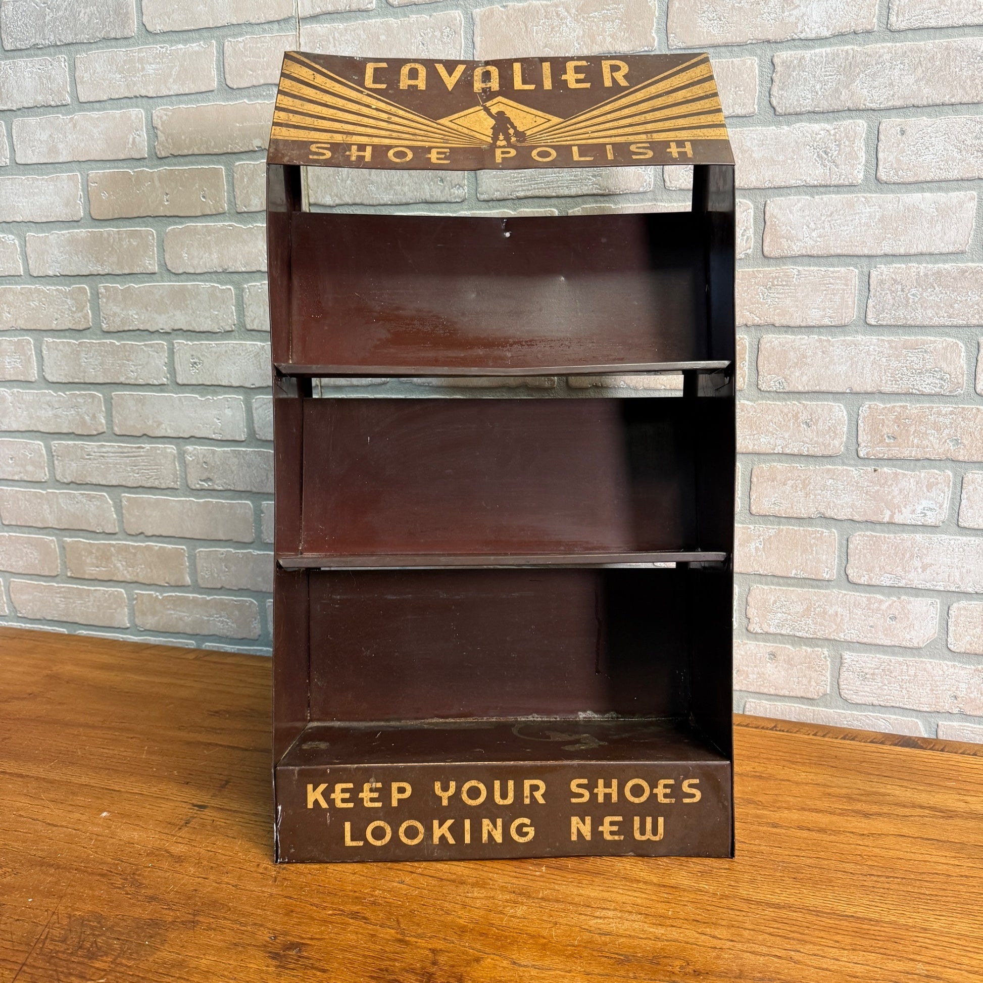 1930's Art Deco Cavalier Shoe Polish Store Rack Display Musketeer Graphics